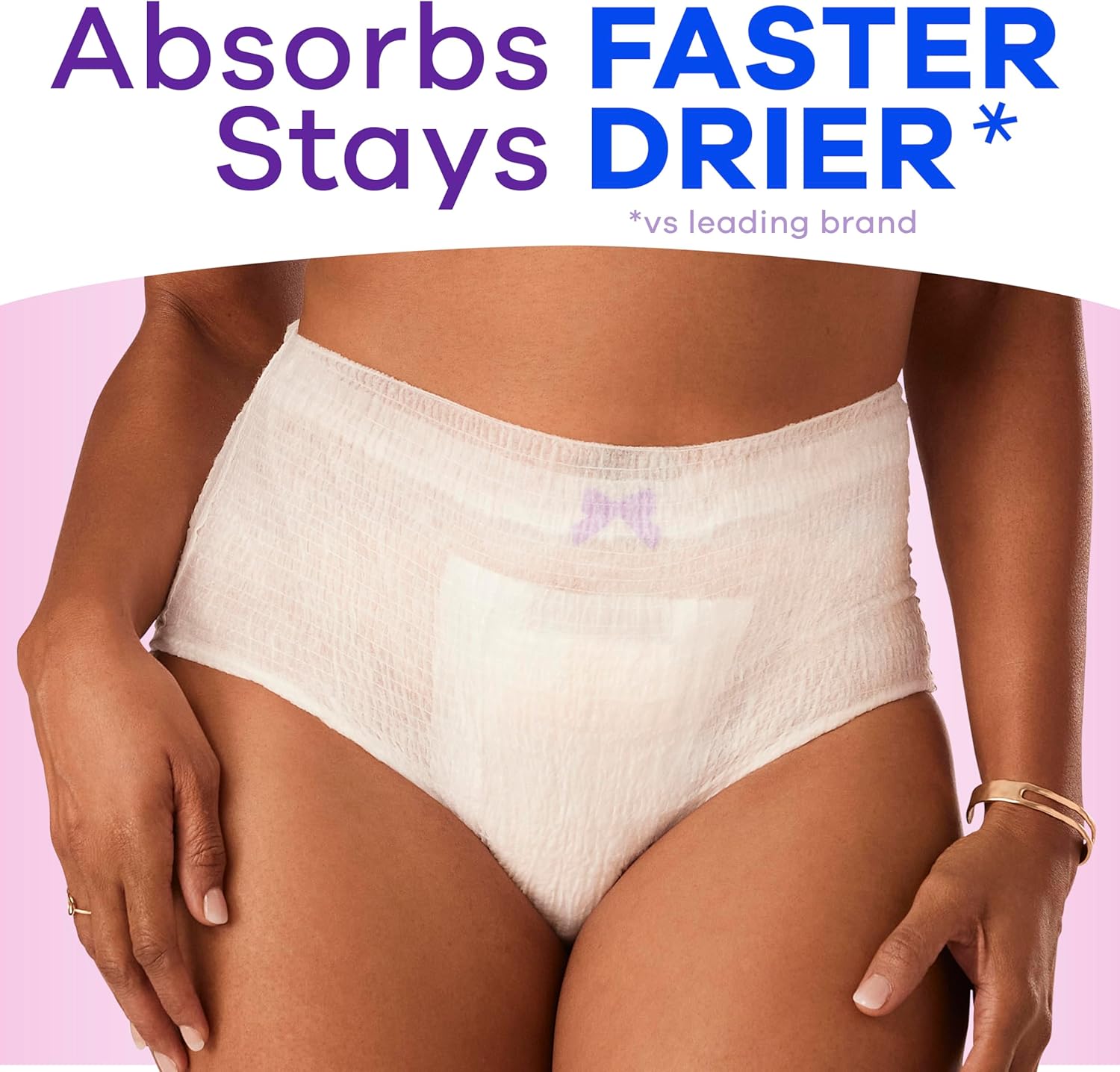 Alternative view of Always Discreet for Sensitive Skin Underwear, Four Times Skin Protection, Dermatologically Tested, Fragrance-Free, Maximum Absorbency, Large, 24 Count