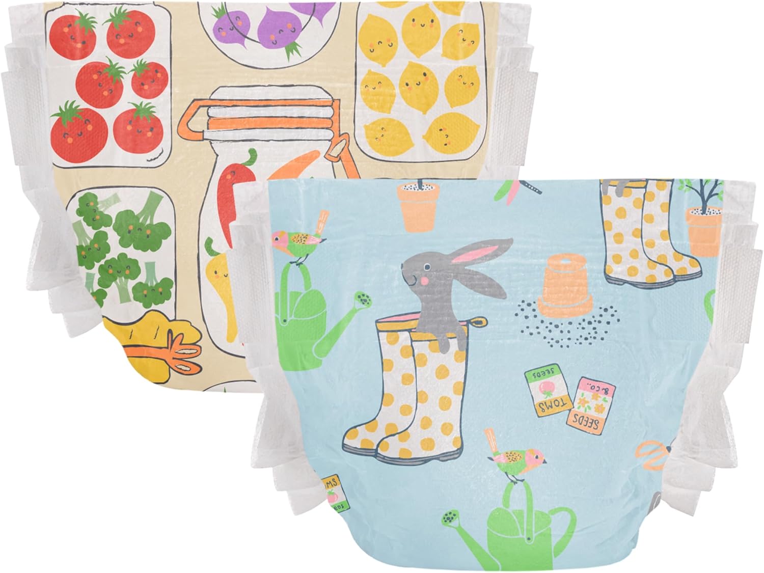 The Honest Company Comfort Dry Disposable Diapers for Sensitive Skin, Hypoallergenic, Fragrance-Free, Spring '25 Seasonal Prints, Club Box, Size 5 (27 lbs), 44 Count