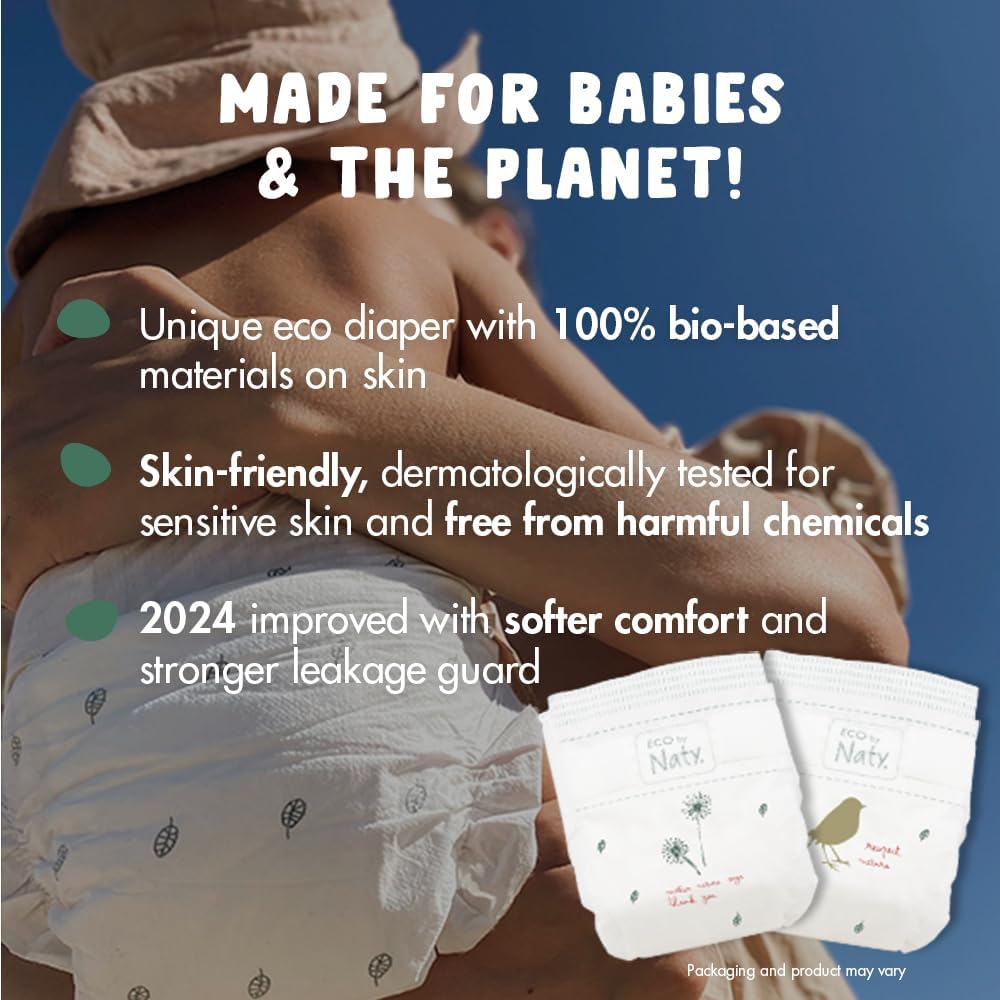Alternative view of Eco by Naty Baby Diapers - Plant-Based Eco-Friendly Diapers, Great for Baby Sensitive Skin and Helps Prevent Leaking (Size 4, 88 Count)