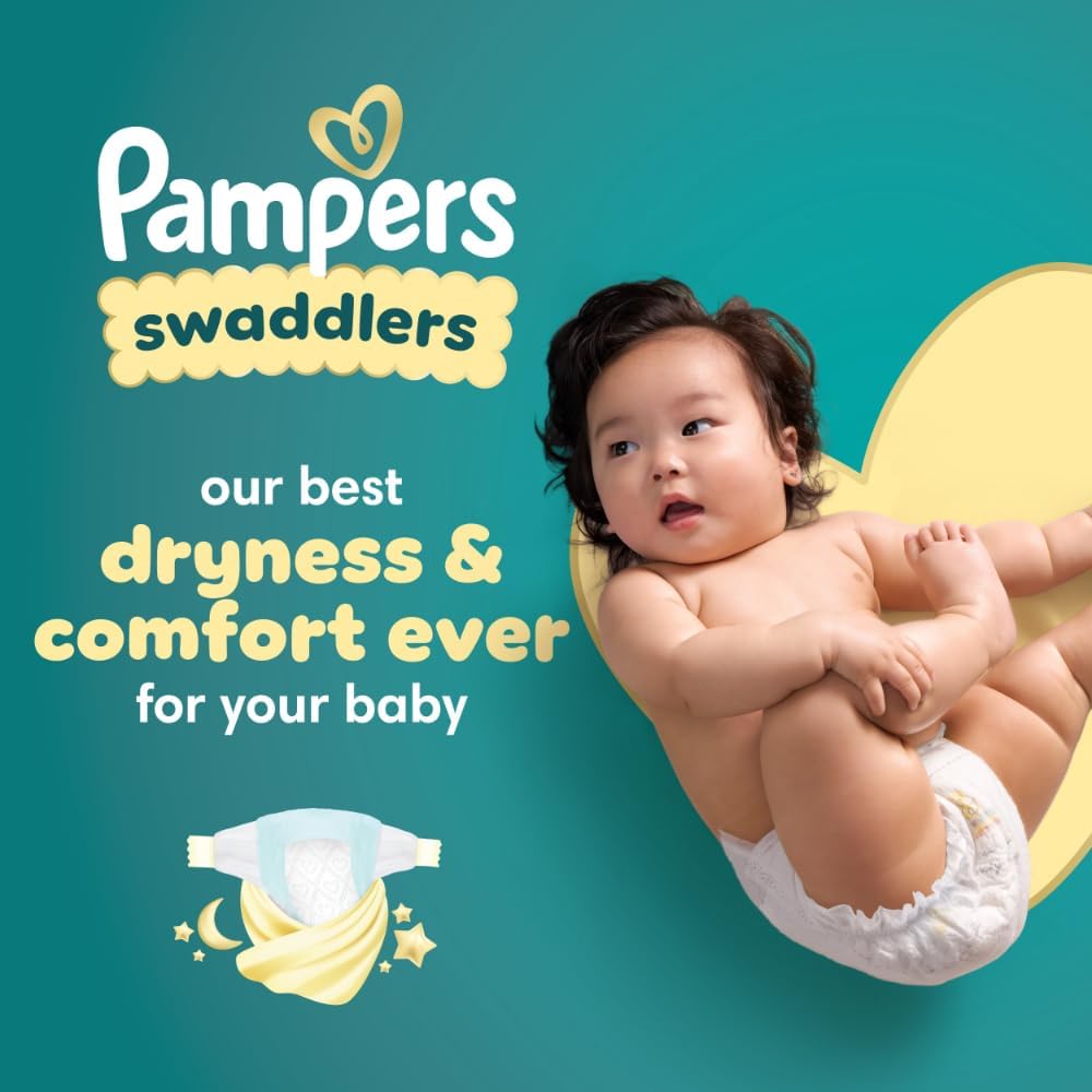 Pampers Baby Diapers and Wipes Starter Kit, Swaddlers Disposable Sizes 1 (198 Count) & 2 (186 Count) with Sensitive Water Based 12X Multi Pack Pop-Top Refill (1008 Count)