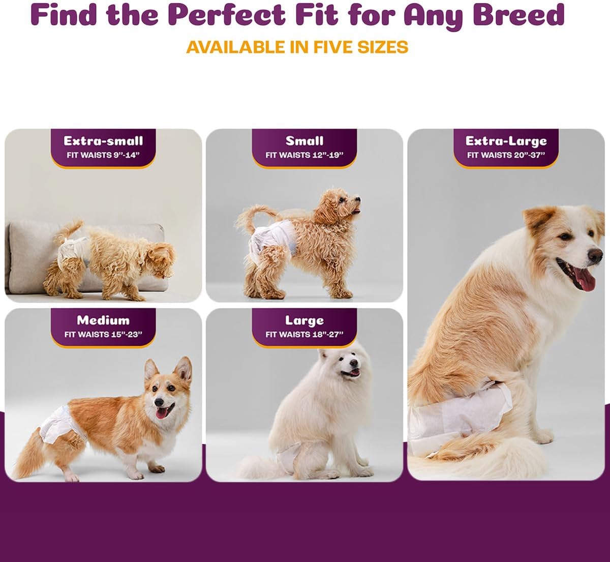 Alternative view of Inspire Pet Care Dog Diapers Female Dogs | Bulk Value Doggie Incontinence, Accidents, for Heat, Pee or Period and Housebreaking (Medium (48 Count))