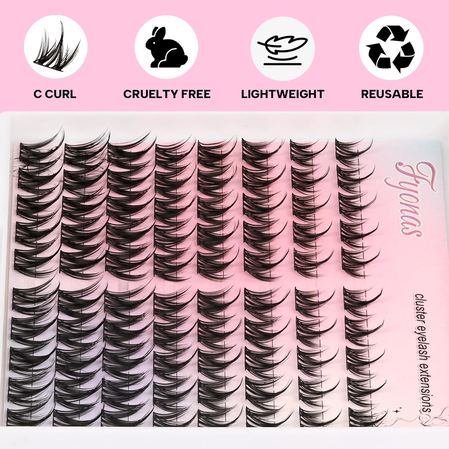 Alternative view of Fyonas Lash Clusters Manga Eyelash Clusters Spiky Cluster Eyelash Extensions 80Pcs C Curl Individual Lashes Volume Anime Lash Clusters with Thin Band Cosplay Lashes DIY at Home (Cutey)