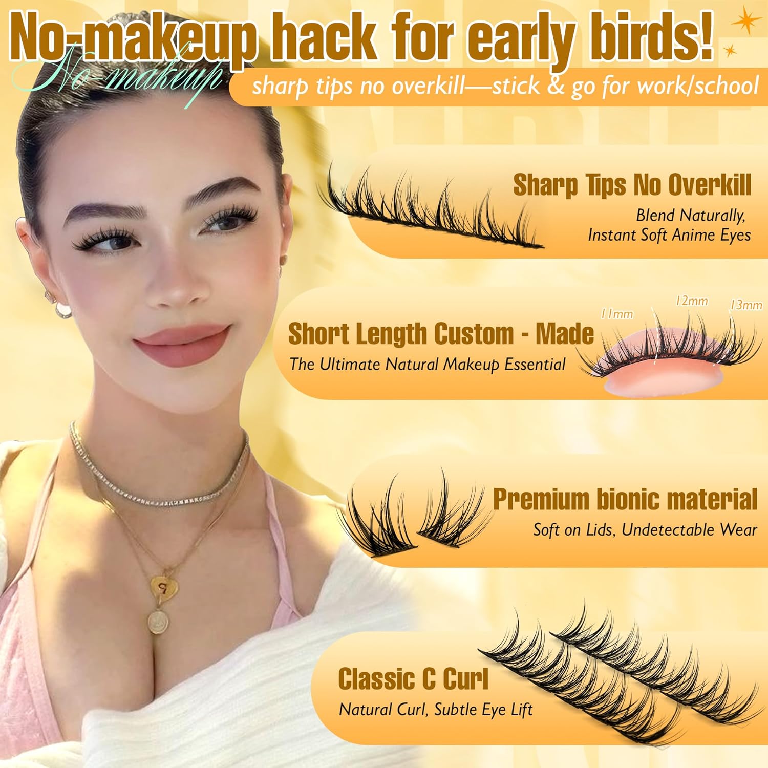 Alternative view of Manga Lash Clusters Wispy Eyelash Clusters Natural 180pcs Individual Lashes Spiky Lashes Clusters C Curly Cluster Eyelash Extensions 11-13mm DIY at Home Eyelashes Clusters by Ruairie