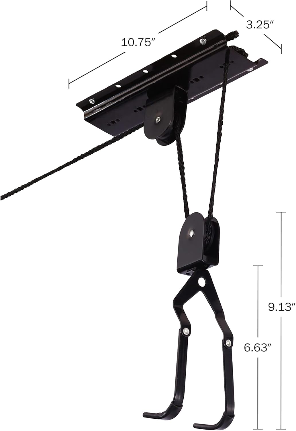 Alternative view of Bike Hanger - Overhead Hoist Pulley System with 100lb Capacity for Bicycles or Ladders - Secure Garage Ceiling Storage by Rad Sportz