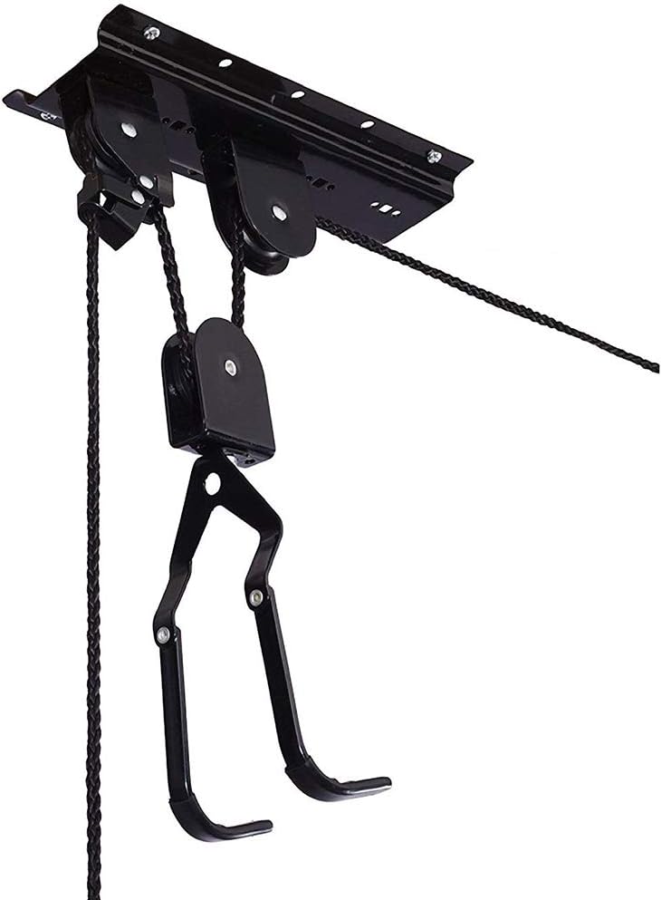 Bike Lift Hoist for Garage Ceiling, Heavy Duty Ceiling Mountain Bicycle Hanger Pulley Rack 100 lb Capacity