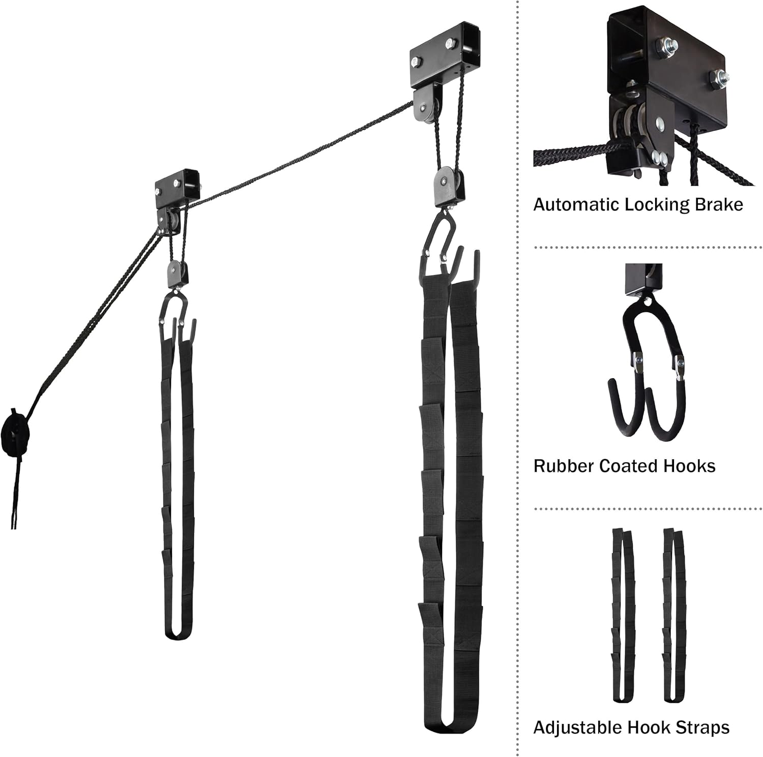 Alternative view of RAD Sportz Kayak Storage Hoists - Overhead Pulley Hoist Systems with 125lb Capacity Each for Canoes, Bikes, Ladders, and More