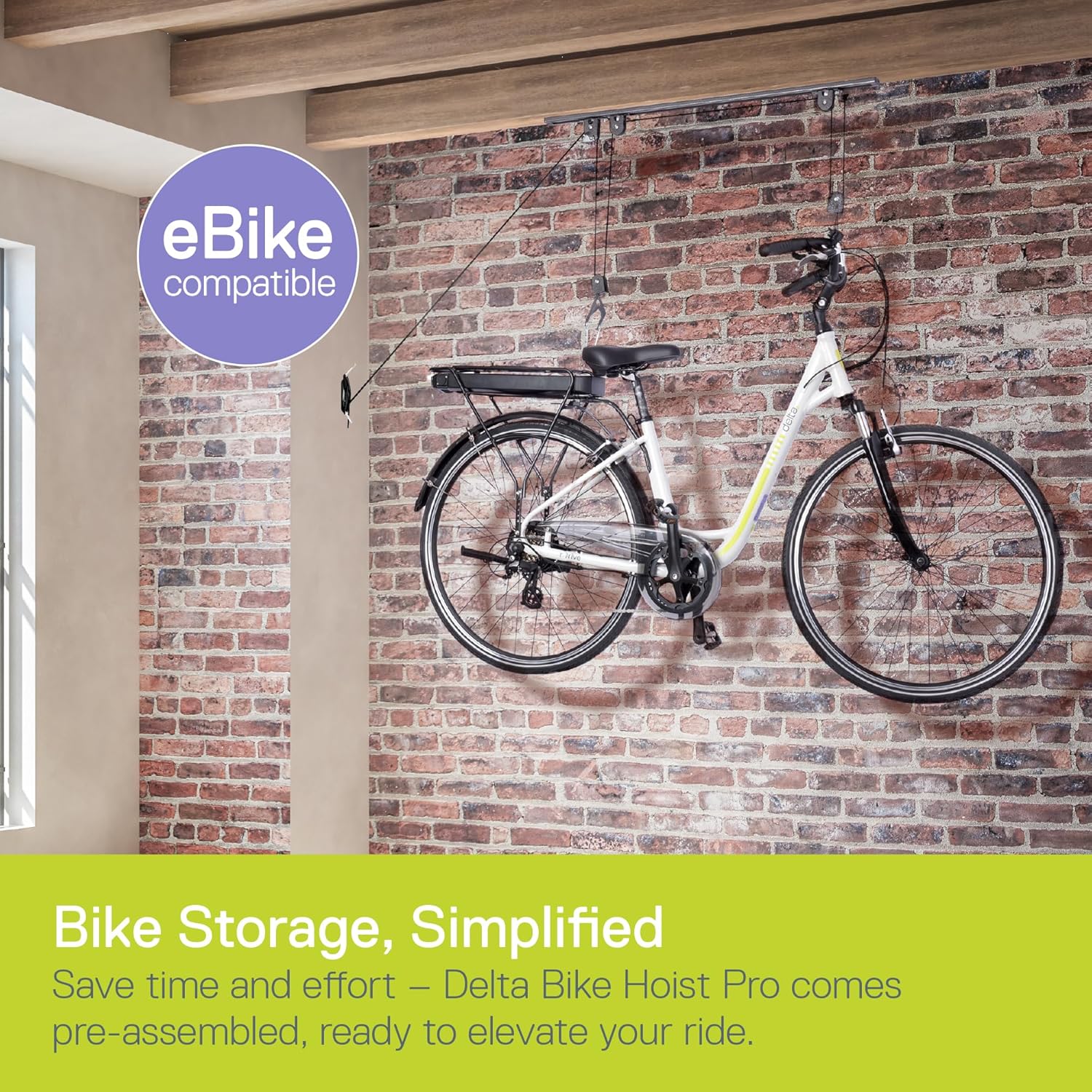 Bike Hoist- Heavy Duty for Space Saving - Road, Commuter & Mountain Bikes, Holds Kayaks & Ladders - No-Hassle Installation for Quick & Easy Access