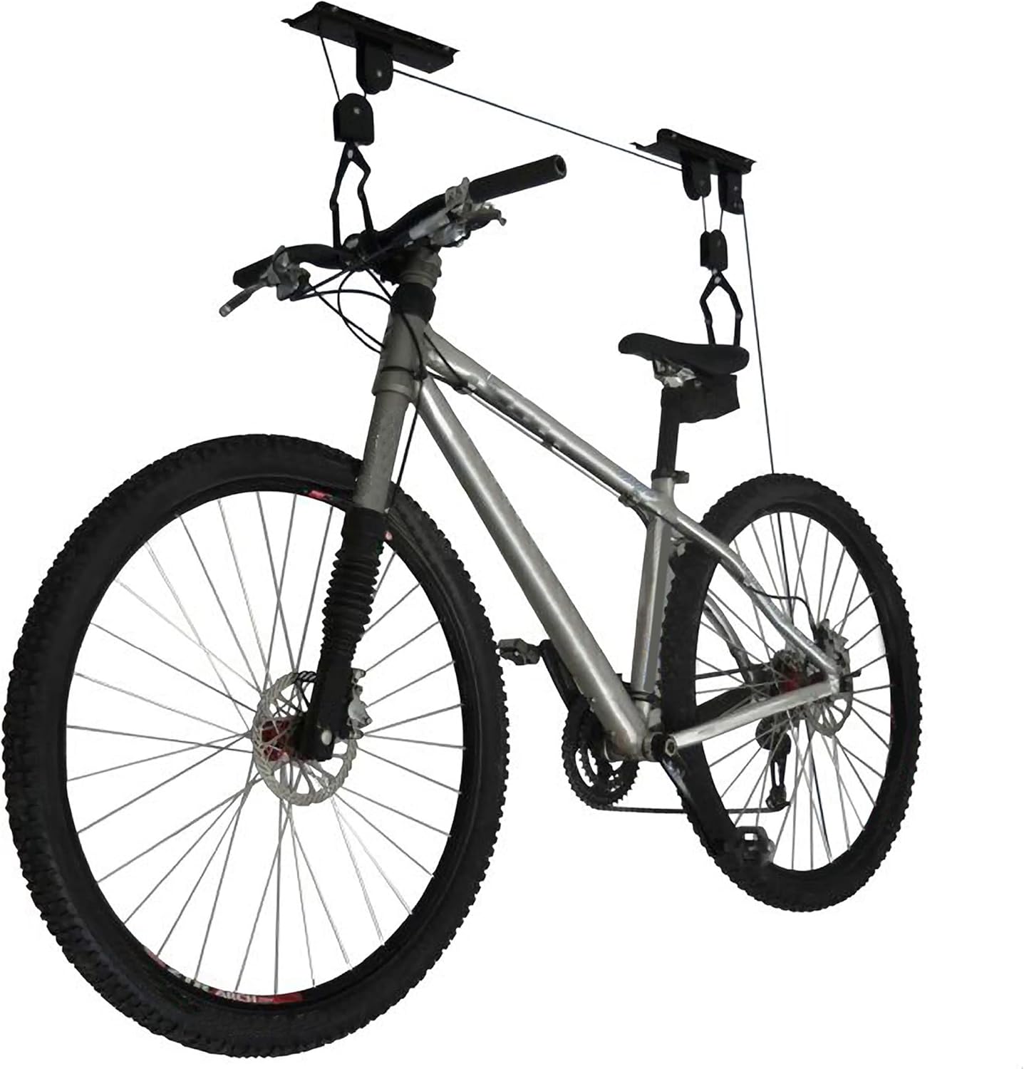 Set of 4 Bike Hangers for Garage - Hoist Pulley System with 100lb Capacity - Overhead Ceiling Storage for Bicycles or Ladders by RAD Sportz - Image 5