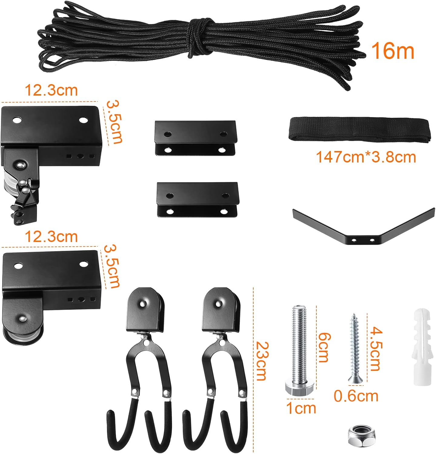 Therwen 2 Pack Kayak Hoist Lift Systems with 100 lb for Kayaks Canoes Surfboards Bikes Ladders Garage Storage Canoe Lift Pulley System Capacity Ceiling Mount Hoists