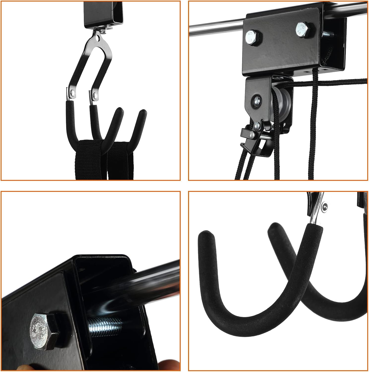 Alternative view of Therwen 2 Pack Kayak Hoist Lift Systems with 100 lb for Kayaks Canoes Surfboards Bikes Ladders Garage Storage Canoe Lift Pulley System Capacity Ceiling Mount Hoists