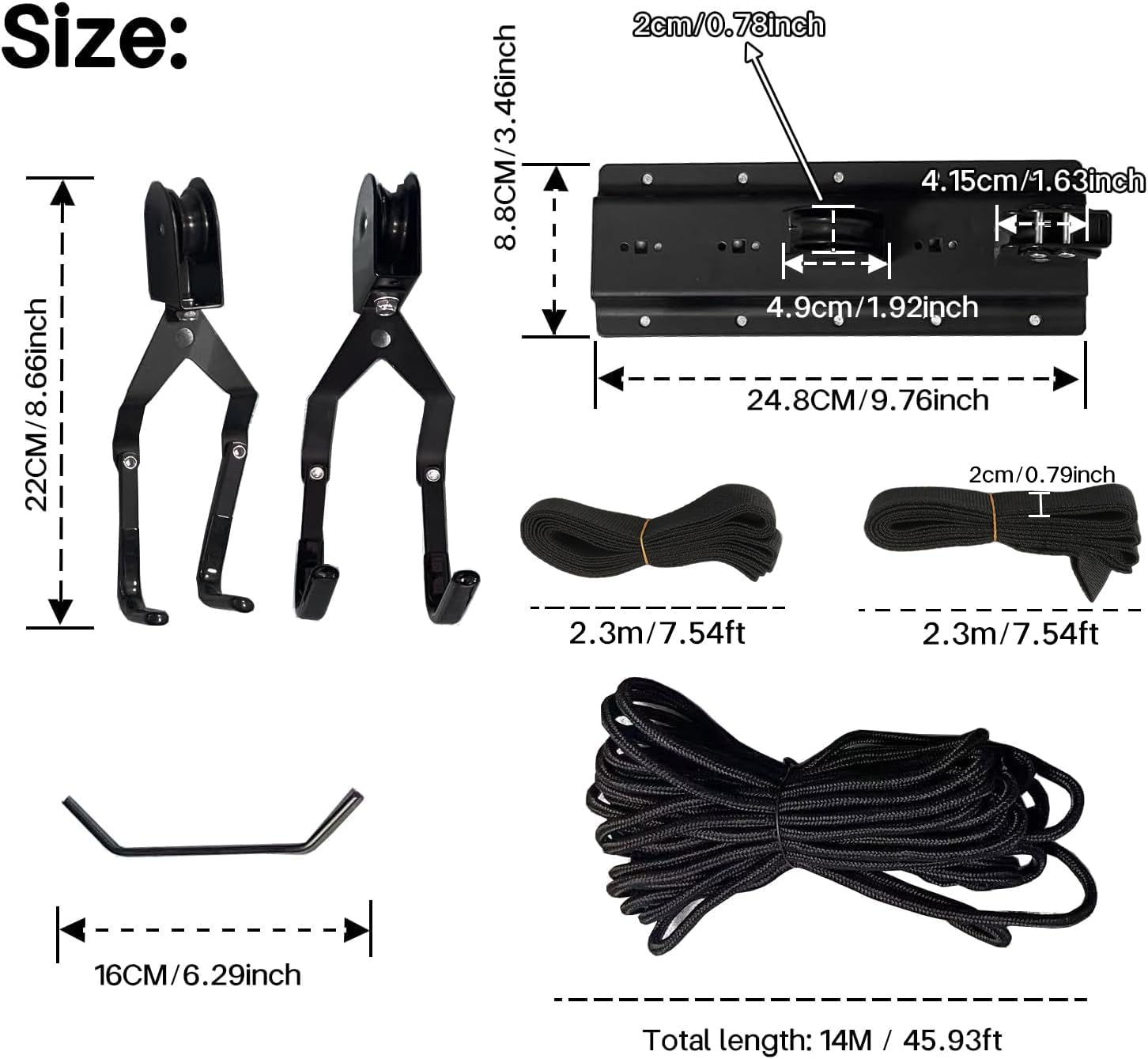 Alternative view of Cargo Box Ceiling Hoist u2013 Garage Pulley Lift System for Rooftop Cargo Carrier Fits Garage or Shed with 100lb Capacity for Bicycles or Ladders or Roof Luggage Box or Roof Luggage Frame