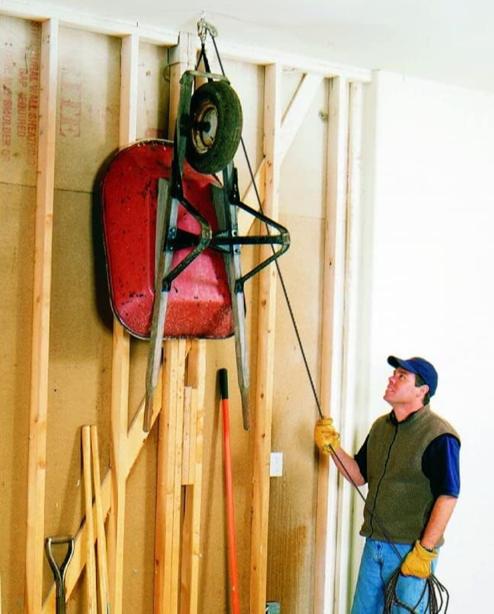 Alternative view of HARKEN Hoister - Bikes & Overhead Garage Storage Hoist System (45lb Capacity, 16ft Ceiling), Space-Saving Organization, Easy One-Person Operation, Safe Anti-Drop, Self-Leveling - model 7800.16