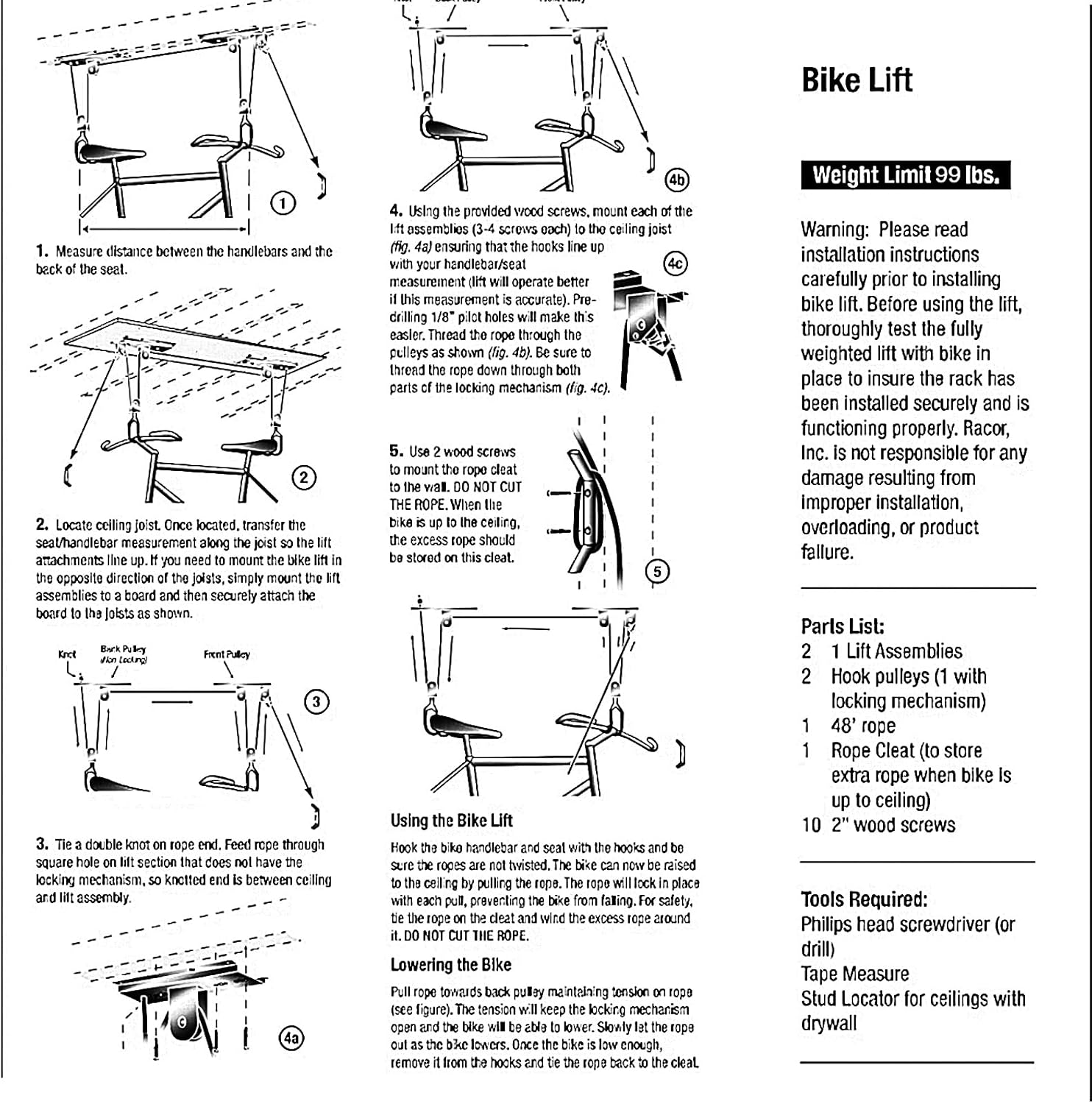 Cargo Box Ceiling Hoist u2013 Garage Pulley Lift System for Rooftop Cargo Carrier Fits Garage or Shed with 100lb Capacity for Bicycles or Ladders or Roof Luggage Box or Roof Luggage Frame - Image 5