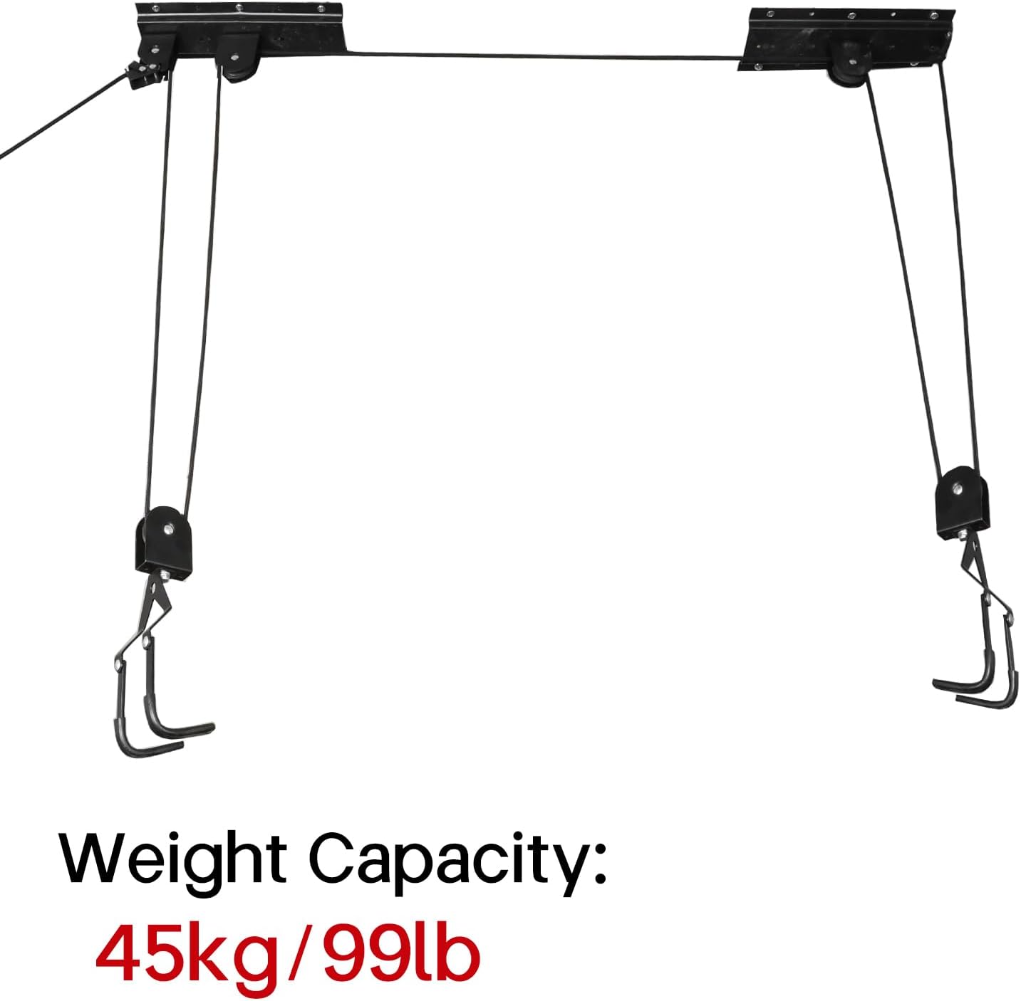 Cargo Box Ceiling Hoist u2013 Garage Pulley Lift System for Rooftop Cargo Carrier Fits Garage or Shed with 100lb Capacity for Bicycles or Ladders or Roof Luggage Box or Roof Luggage Frame - Image 6