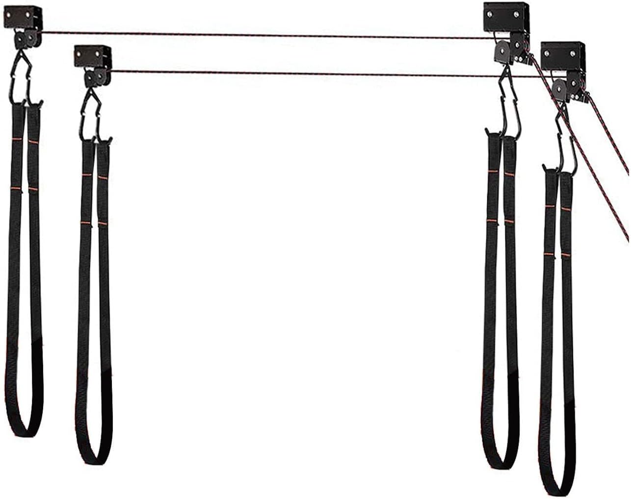 Alternative view of Great Working Tools Kayak Hoist Lift, Hanging 2 Pulley System - 2-Pack Heavy Duty Garage Ceiling Mount 125 Pound Capacity Per Set - Bicycle, Paddleboard, Canoe and Ladder Storage Tool
