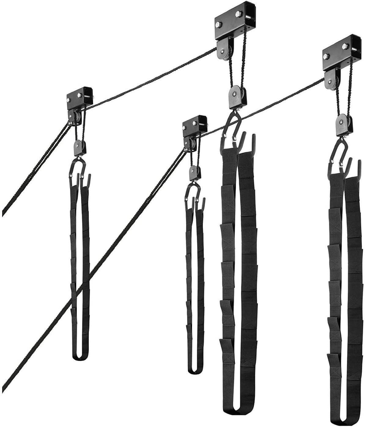 Great Working Tools Kayak Hoist Lift, Hanging 2 Pulley System - 2-Pack Heavy Duty Garage Ceiling Mount 125 Pound Capacity Per Set - Bicycle, Paddleboard, Canoe and Ladder Storage Tool - Image 3