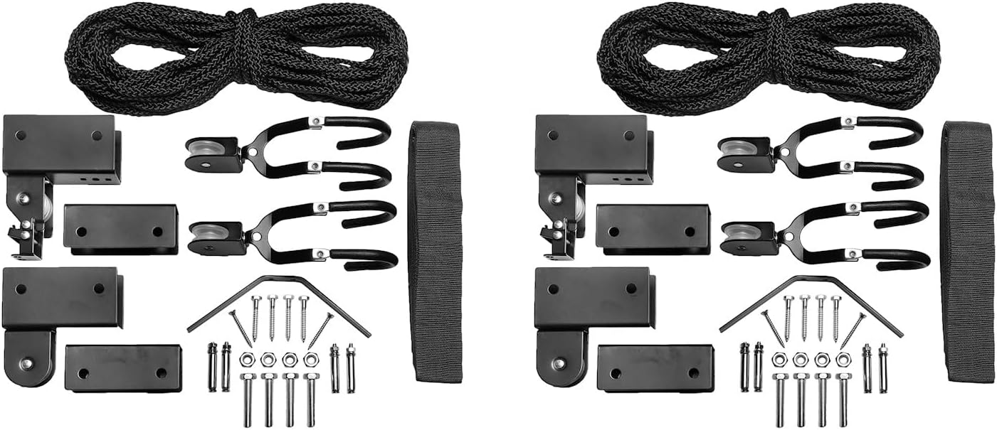 Great Working Tools Kayak Hoist Lift, Hanging 2 Pulley System - 2-Pack Heavy Duty Garage Ceiling Mount 125 Pound Capacity Per Set - Bicycle, Paddleboard, Canoe and Ladder Storage Tool - Image 4