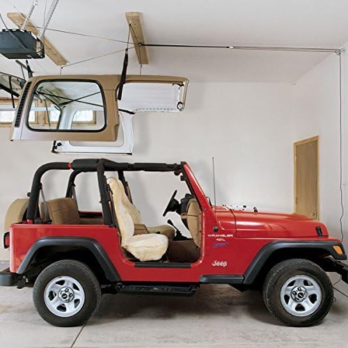 7803.12 - Overhead Storage Hoist for Jeep Top Removal, Truck Caps, Bikes, SUP, Dinghies, Canoes, Kayaks, Surfboards and More. Mount in Your Garage, Shop, Anywhere with a Ceiling.