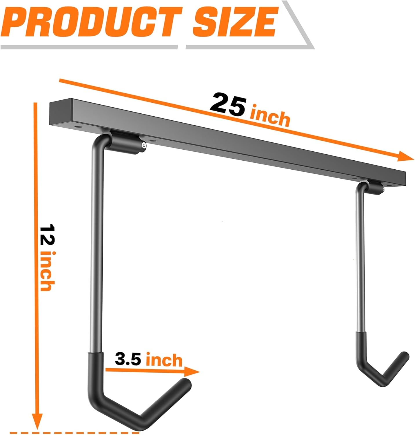Alternative view of TORACK Overhead Bike Rack for Garage, Ceiling-Mounted Bicycle Storage Hooks for 2 Bikes (Horizontal) or 4 Bikes (Vertical), Adjustable Bicycle Hooks for Mountain, Road Bike