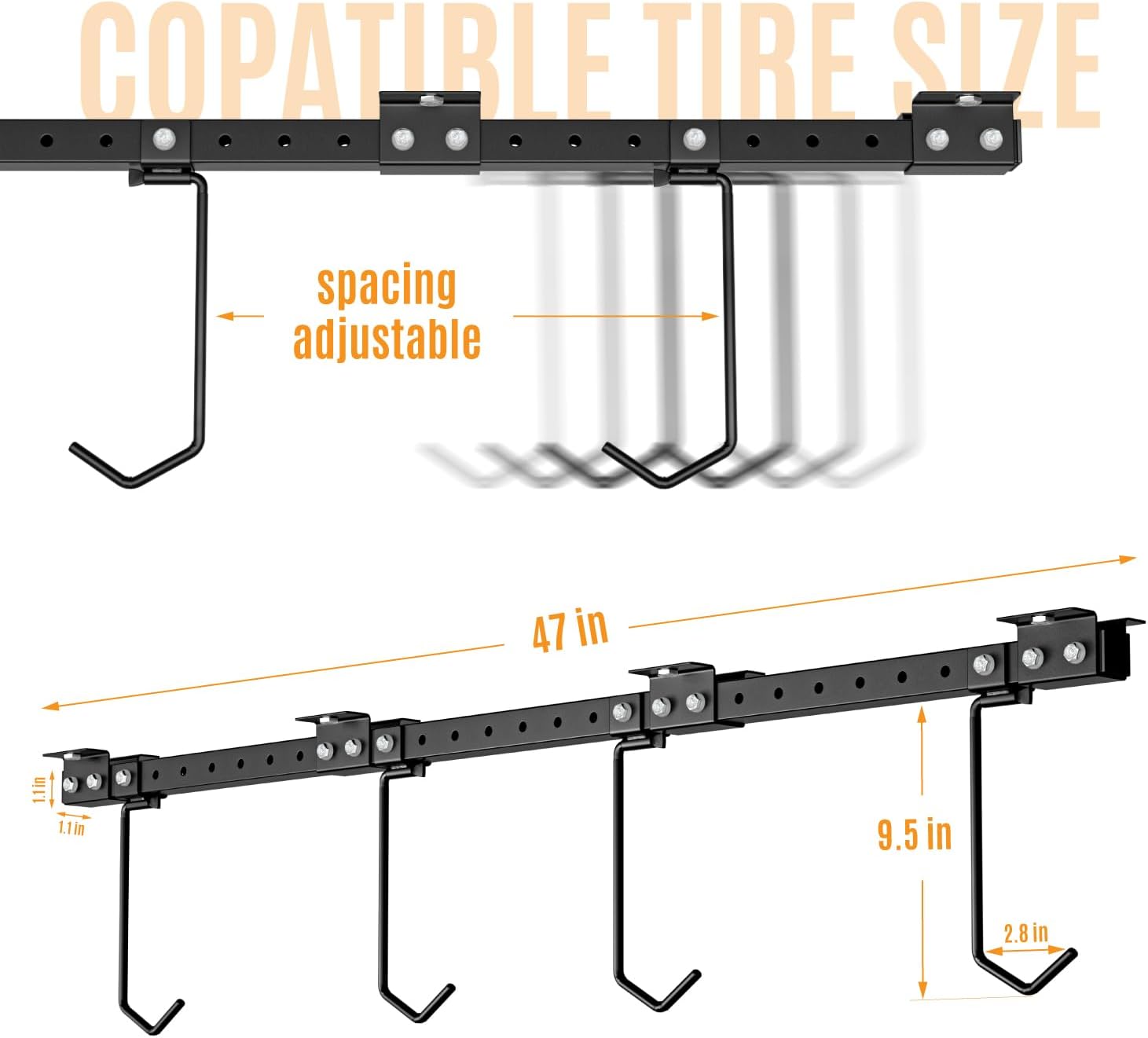 BTRAM Adjustable Ceiling Mounted Bike Rack for Garage, Hold 4-8 Bikes, Hanger for Space-Saving Storage - adjustable ceiling hooks, nice Bicycle stand.
