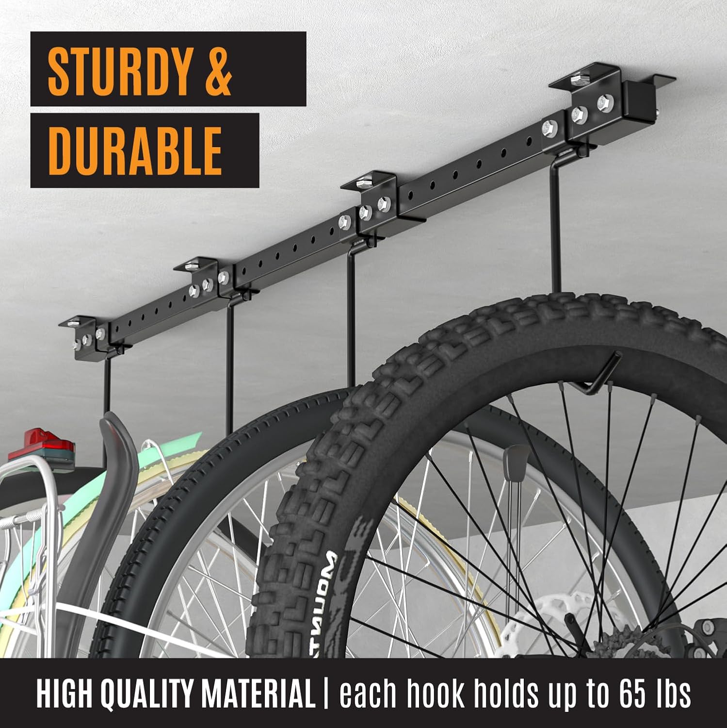 BTRAM Adjustable Ceiling Mounted Bike Rack for Garage, Hold 4-8 Bikes, Hanger for Space-Saving Storage - adjustable ceiling hooks, nice Bicycle stand. - Image 6