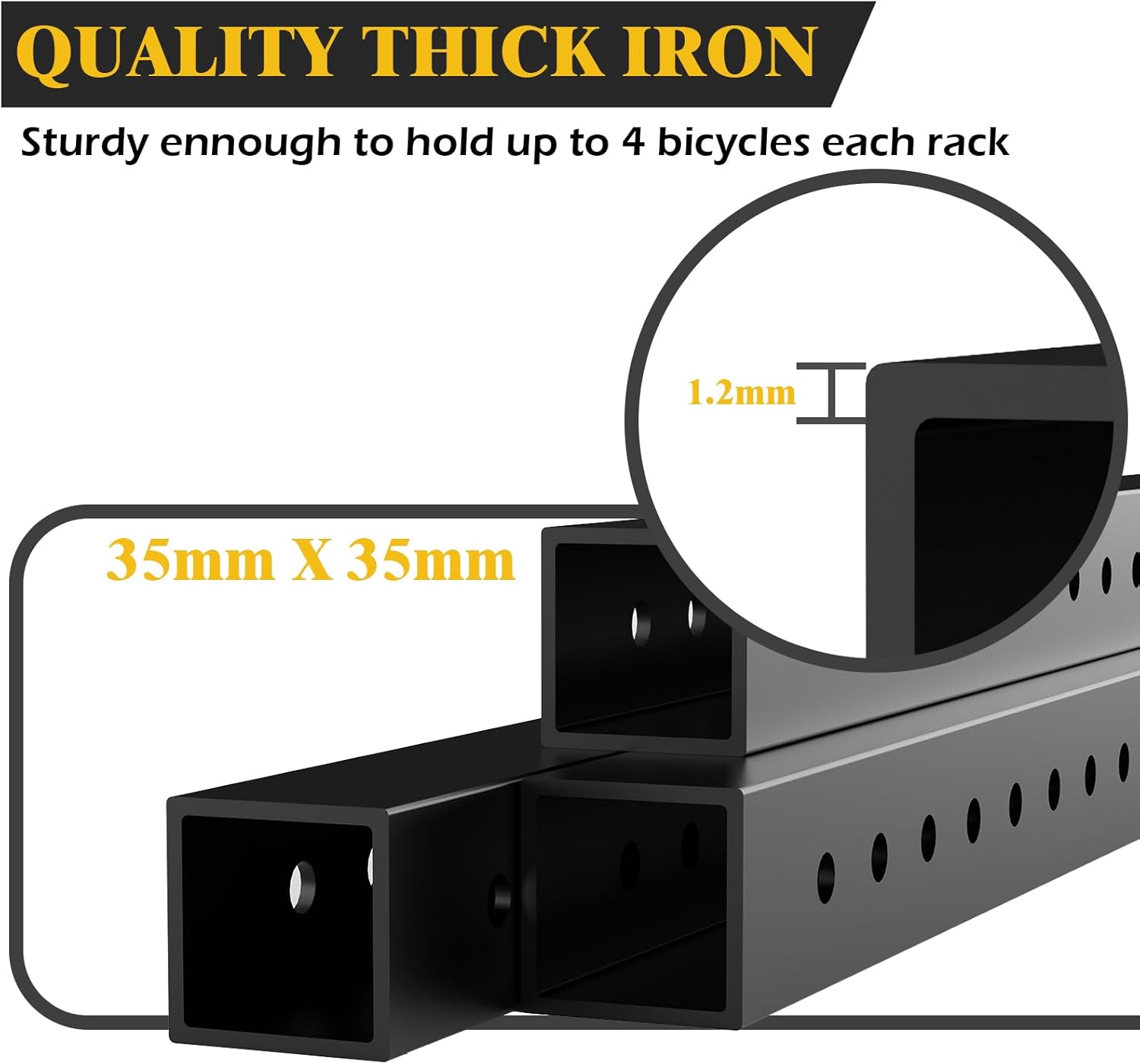 Alternative view of Lezbanz 640Lbs Ceiling Mounted Bike Rack, Bike Storage Rack with 8 Adjustable Hooks, Indoor Metal Bike Rack Hanger Storage, 2pcs Set Bike Racks for Home and Garage, Up to 8 Bikes