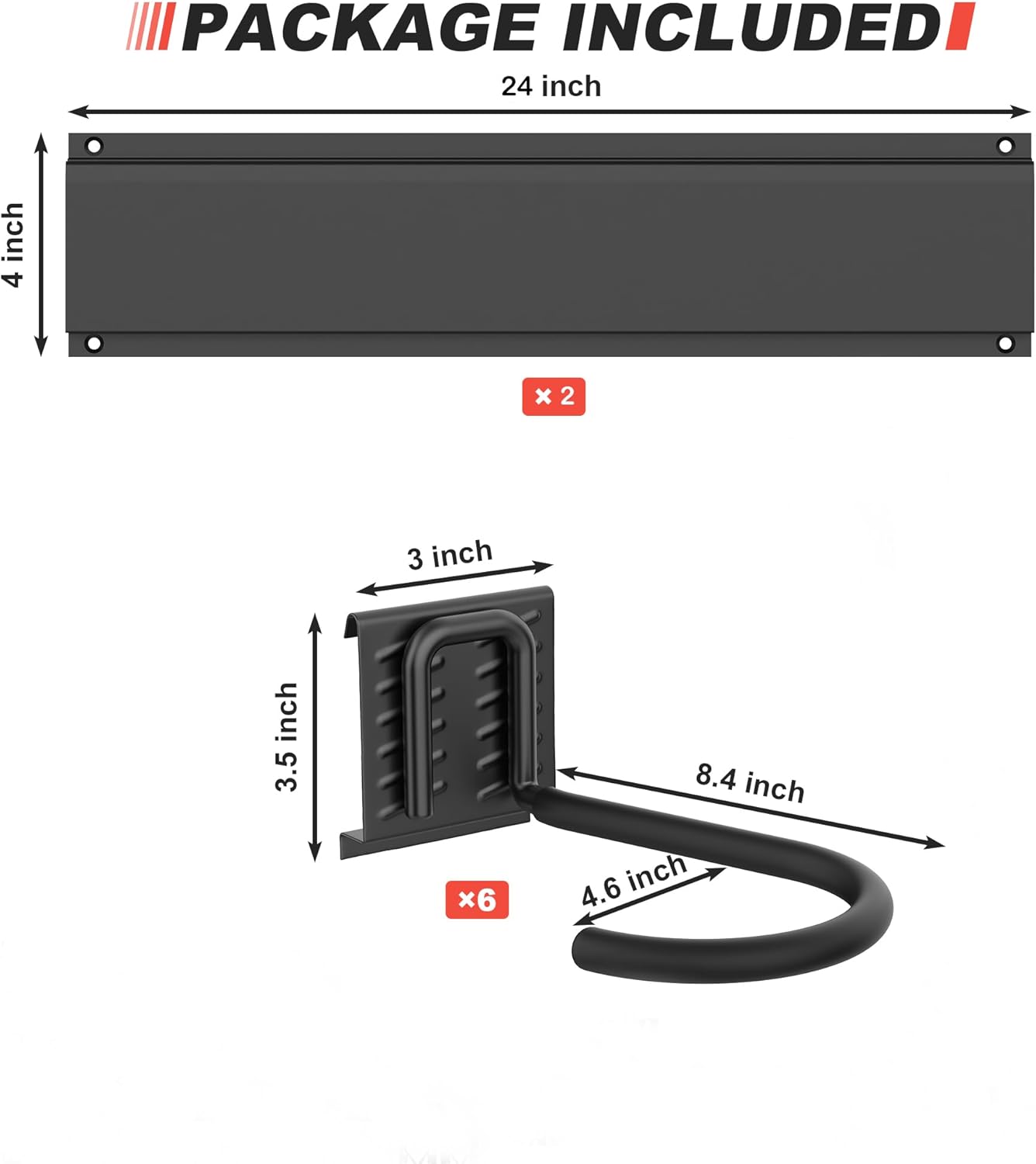 Alternative view of Ultrawall Stainless Steel Bike Storage Rack,6 Bike Storage Hanger Wall Mount for Home & Garage Holds Up to 300lbs, Black