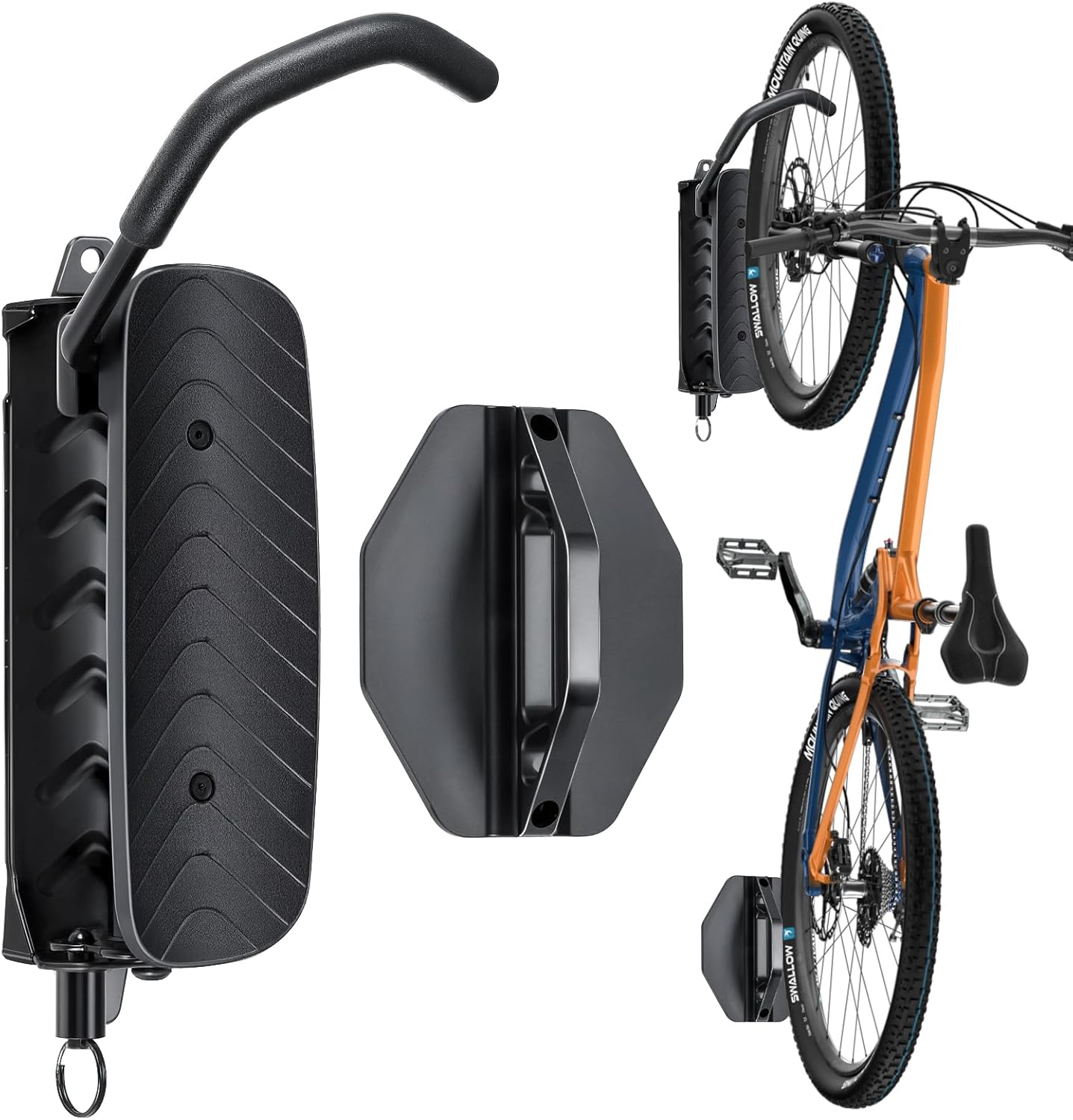 BYHUME Bike Rack Garage,Bike Wall Mount, 150° Swivel & Space-Saving Vertical Bike Hangers for Storage, Sturdy Bike Stand Holds Up to 66lbs, Easy to Install, 2 Pack - Image 8