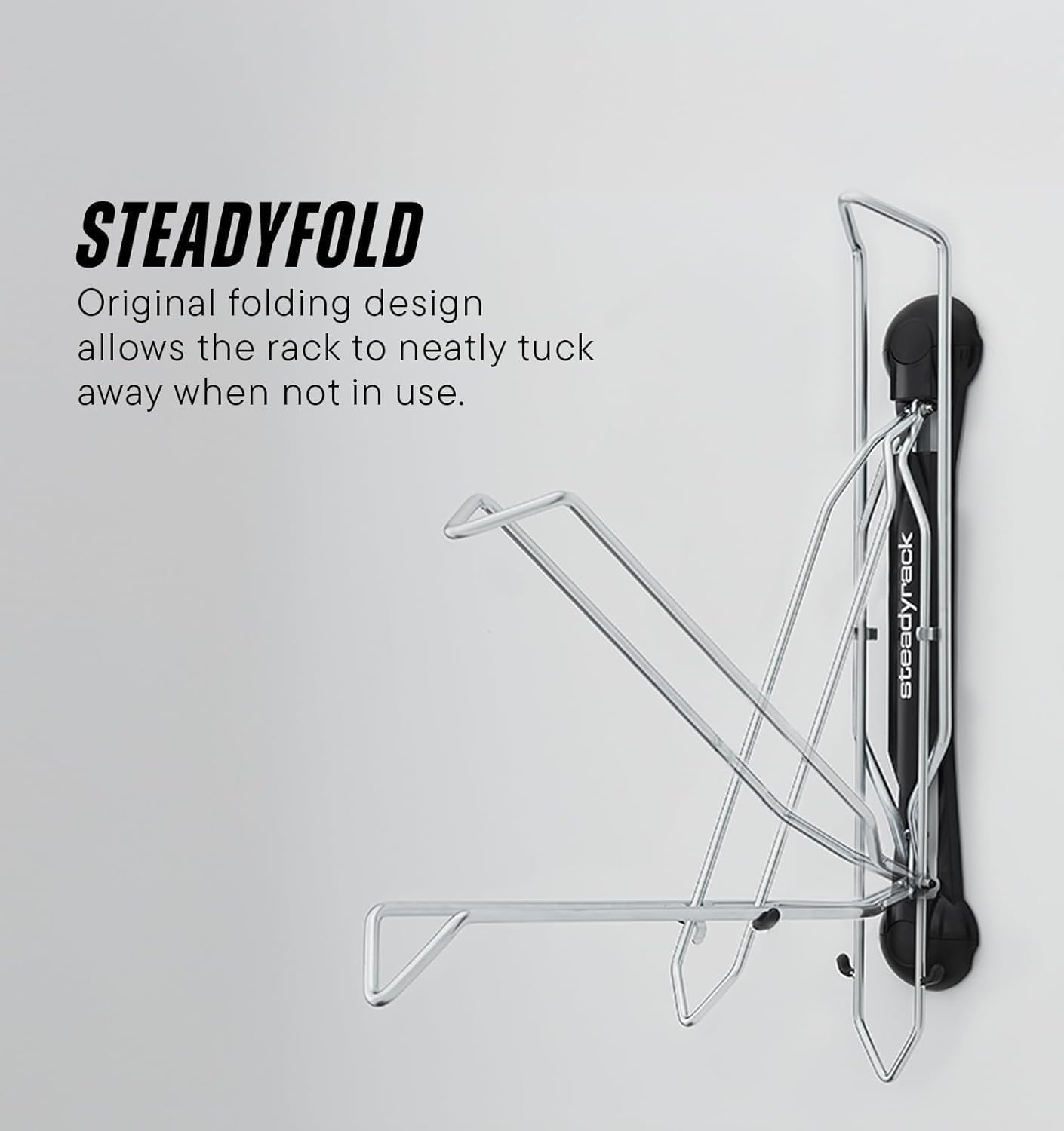 Steadyrack Bike Rack for Road Bikes - The Original Wall Mounted Vertical Bike Storage - Fits Narrow Tires - Space Saving Pivot Design - Heavy-Duty Steel Rack for Indoor Garage, Apartment or Home Use - Image 4