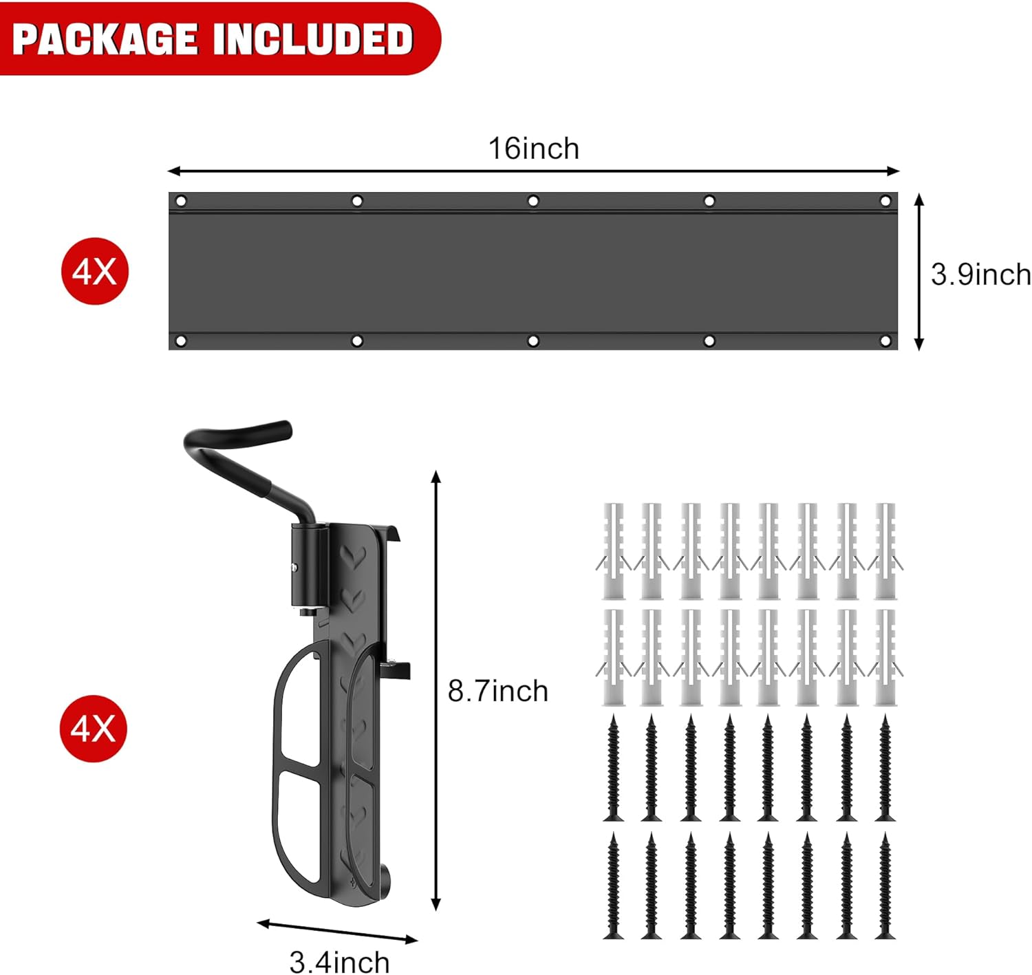 Alternative view of Ultrawall Swivel Bike Storage Rack, Adjustable Wall Mounted Bike Rack for Garage, Vertical Bike Hanger for Indoor Bicycle Storage, Space Saving Bike Holder