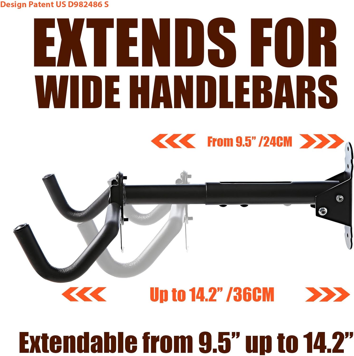 Alternative view of Gootus Bike Wall Mount Hanger - Horizontal Bicycle Indoor Storage Rack | Cycling Wall Mounted Holder Hook - Hang Your Road, Mountain or Hybrid Bikes in Garage or Home