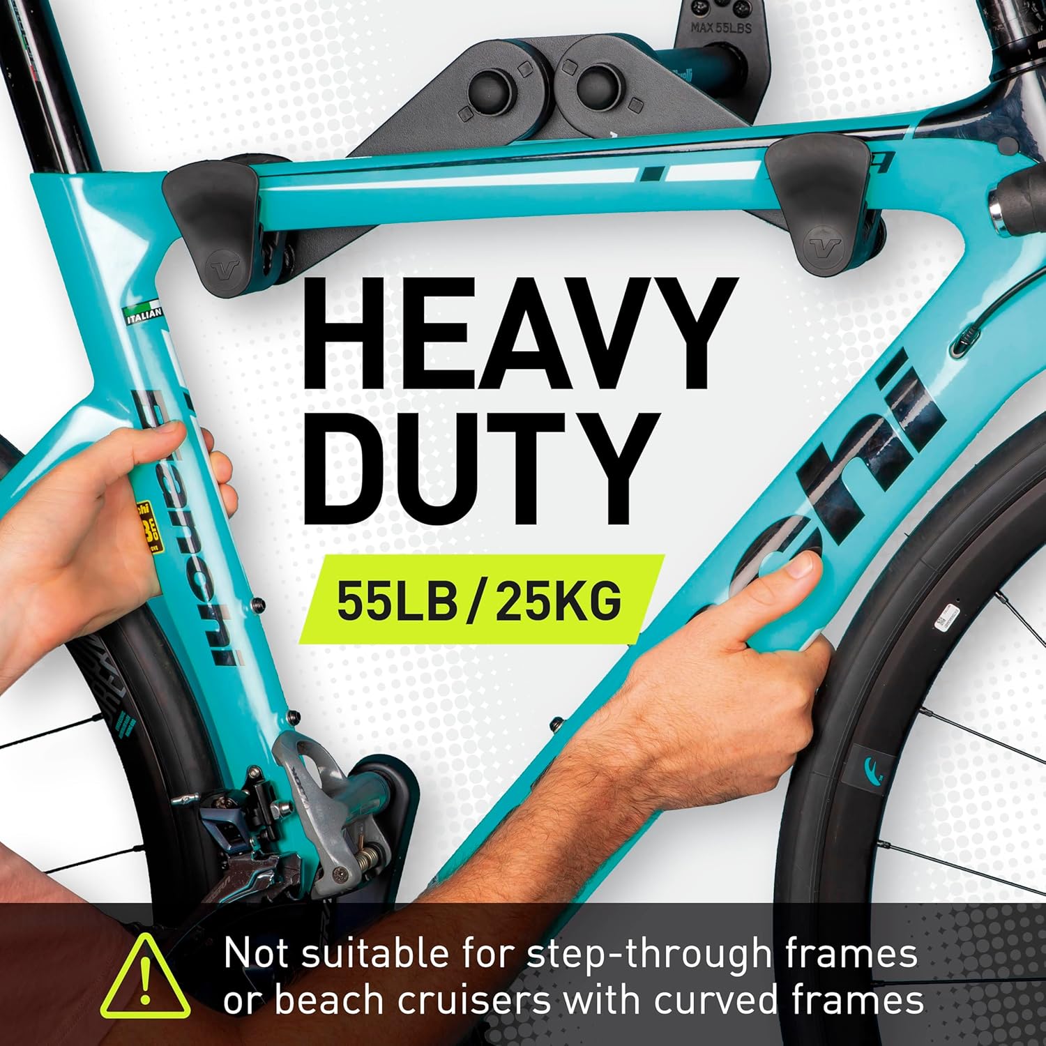 Alternative view of Vibrelli Bike Wall Mount - Horizontal Storage Rack for Hanging Bicycles in Garage - Adjustable Bike Hanger, Holder - Wall Bike Rack Hooks for Bicycle