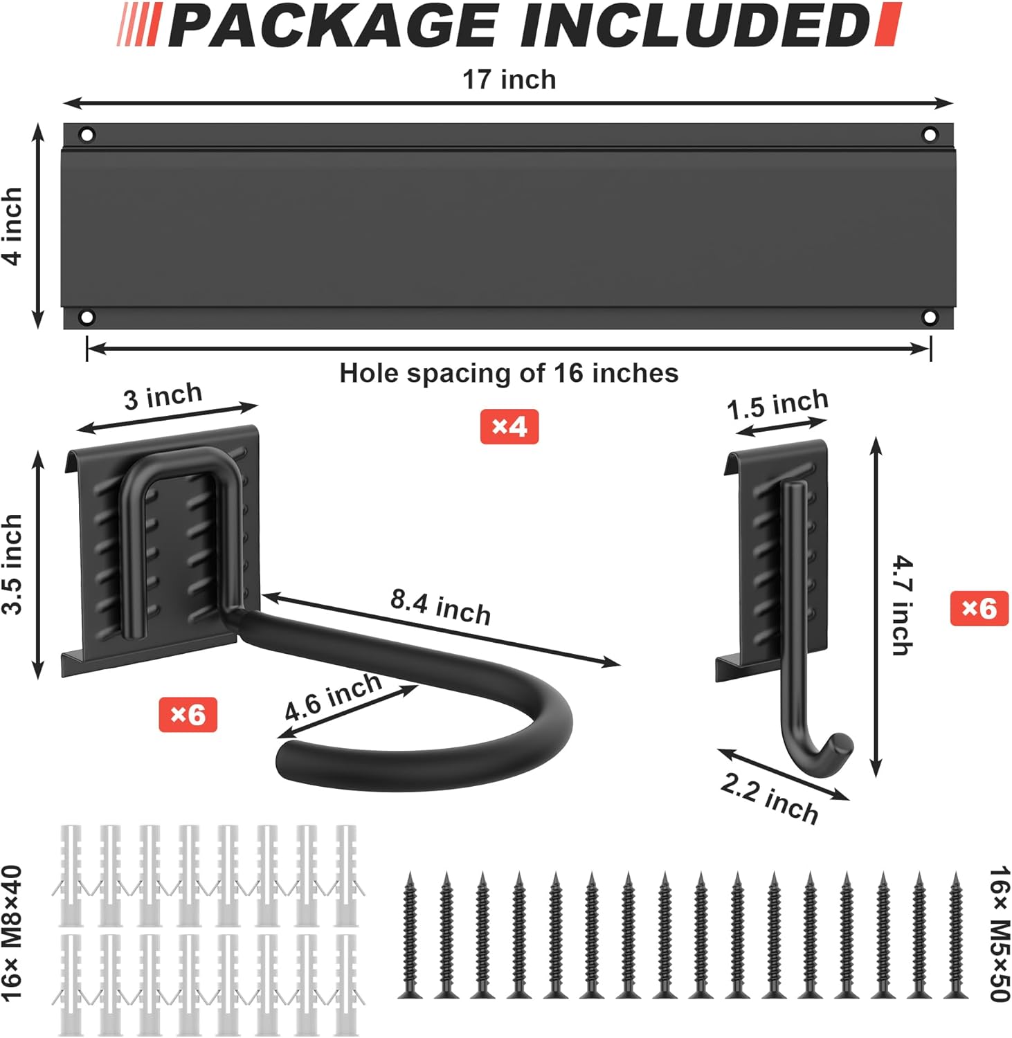 Alternative view of Ultrawall Bike Storage Rack, Wall Mount Bicycle Rack Vertical Bike Hanger for Garage, Home, 6 Bike Racks & 6 Helmet Hooks, Holds Up To 660lbs