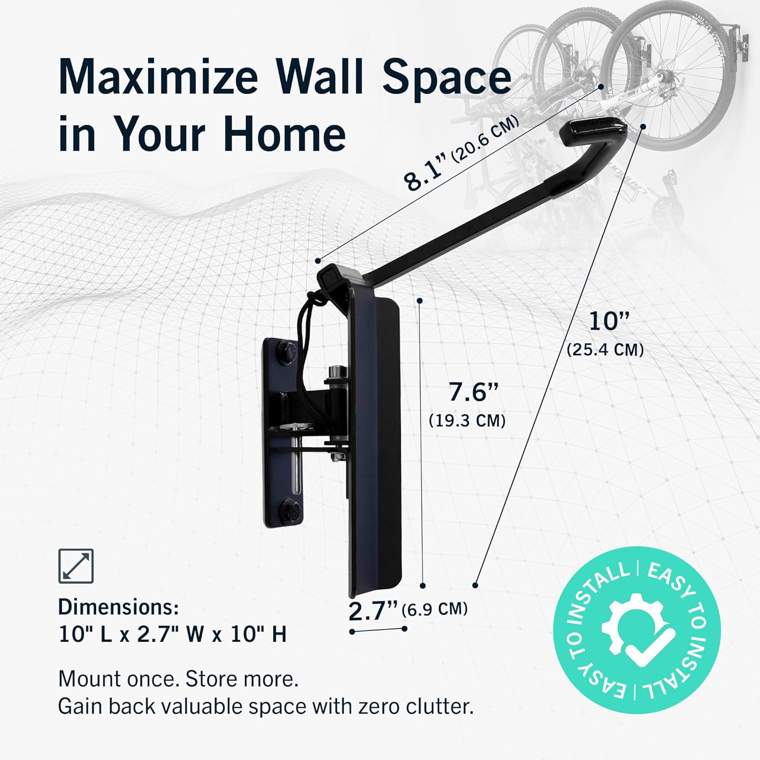 StoreYourBoard Bike Swivel Rack u2013 Wall Mounted Garage Bike Storage, Vertical Bike Rack with 120° Swivel Hanger & Stopper u2013 Space-Saving Bike Rack Garage Mount for Kids Bikes, BMX