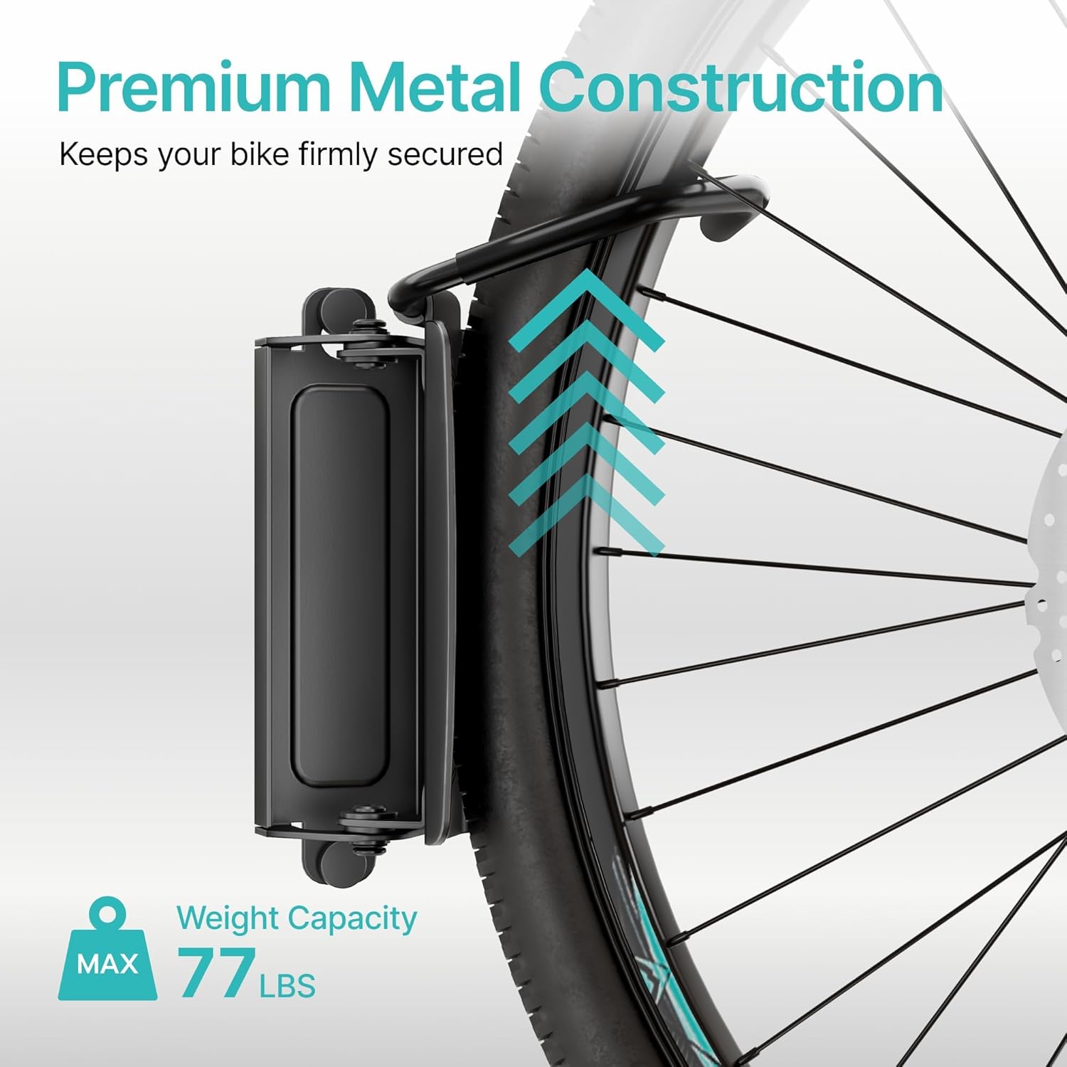 Alternative view of PEGZONE 4 Pack Bike Rack Garage, Bike Wall Mount Heavy Duty, Holds 77 Lbs, Swivel Bike Hangers for Garage, Adjustable Indoor Bike Storage for Bedroom Home Office, 4 Pack