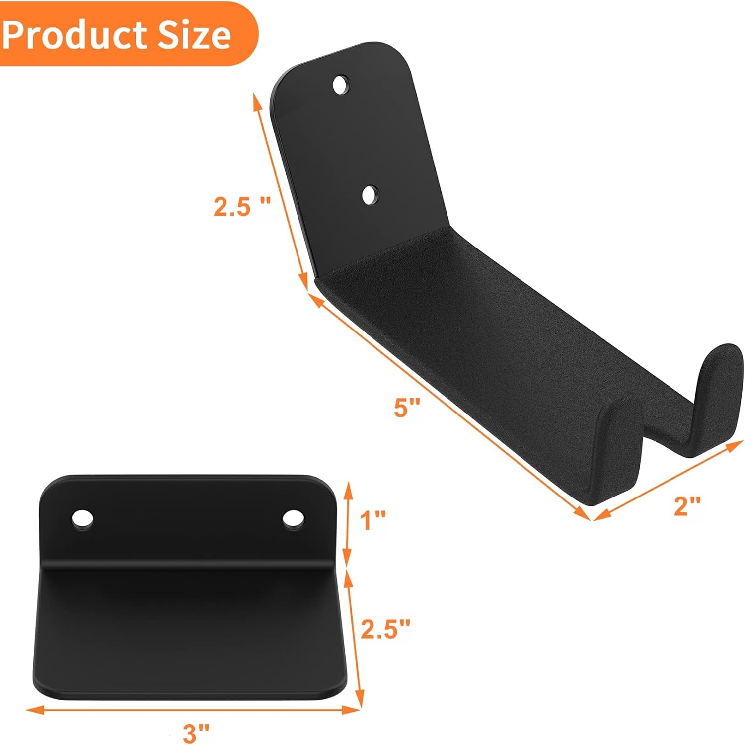 WALMANN 2 Pack Bike Pedal Hanger Wall Mount, Heavy Duty Horizontal Bike Rack for Garage Wall, Bike Display Stand for Home Holds Up to 70 LBS - Image 5