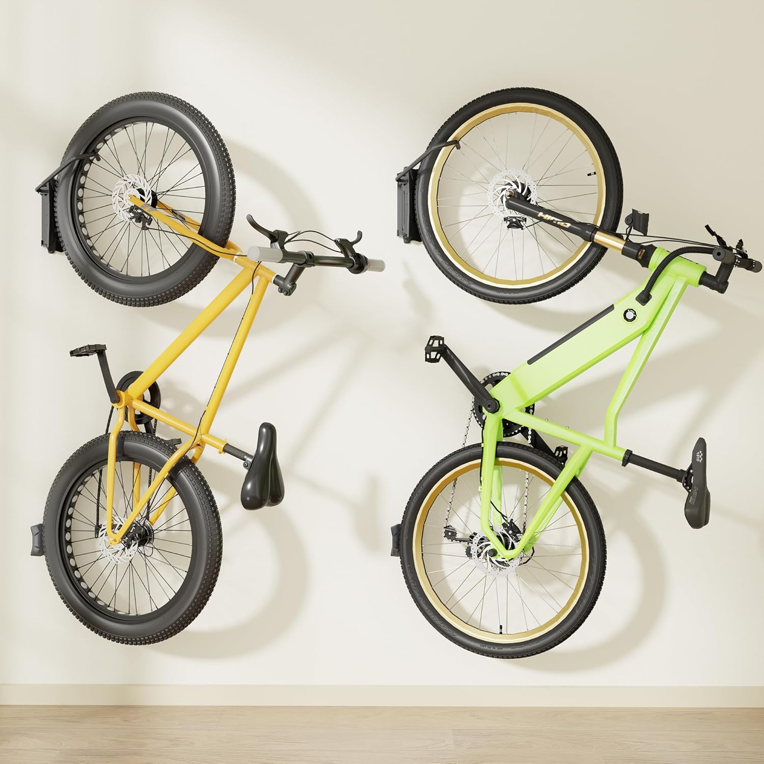 monTEK Bike Wall Mount for 4.5" Tire Width, Swivel Bike Wall Hanger Holds Up to 77lbs, Space-Saving Bike Rack Garage, Heavy Duty Bike Storage for Bedroom Home Office, 2 Pack - Image 3