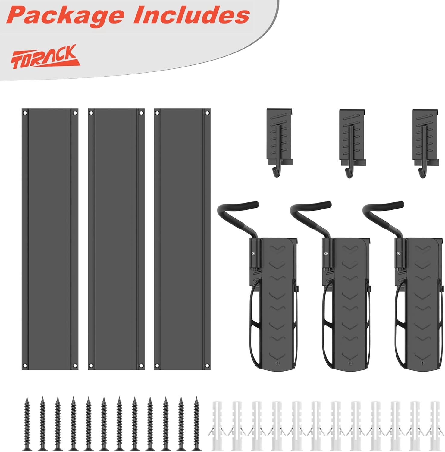 TORACK Wall-Mounted Swivel Bike Rack, Garage Vertical Bike Hangers for 3 Bikes and 3 Helmets Rotating Bike Storage Hooks Holds Up to 300 lbs - Image 7