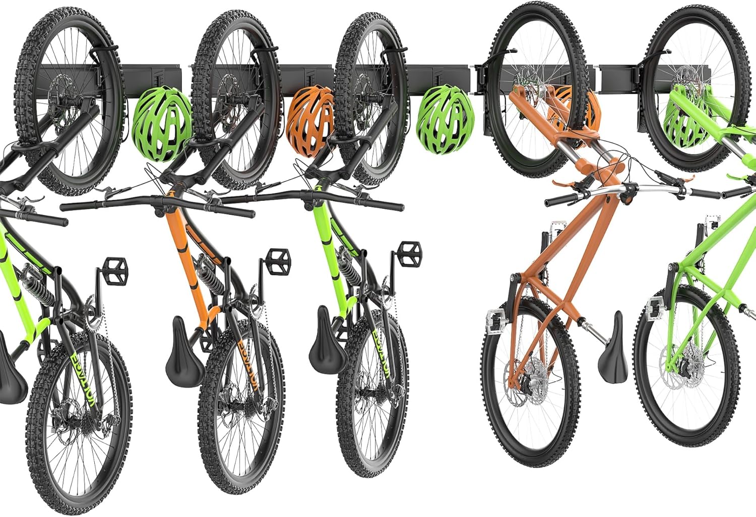 TORACK Wall-Mounted Swivel Bike Rack, Garage Vertical Bike Hangers for 3 Bikes and 3 Helmets Rotating Bike Storage Hooks Holds Up to 300 lbs - Image 8