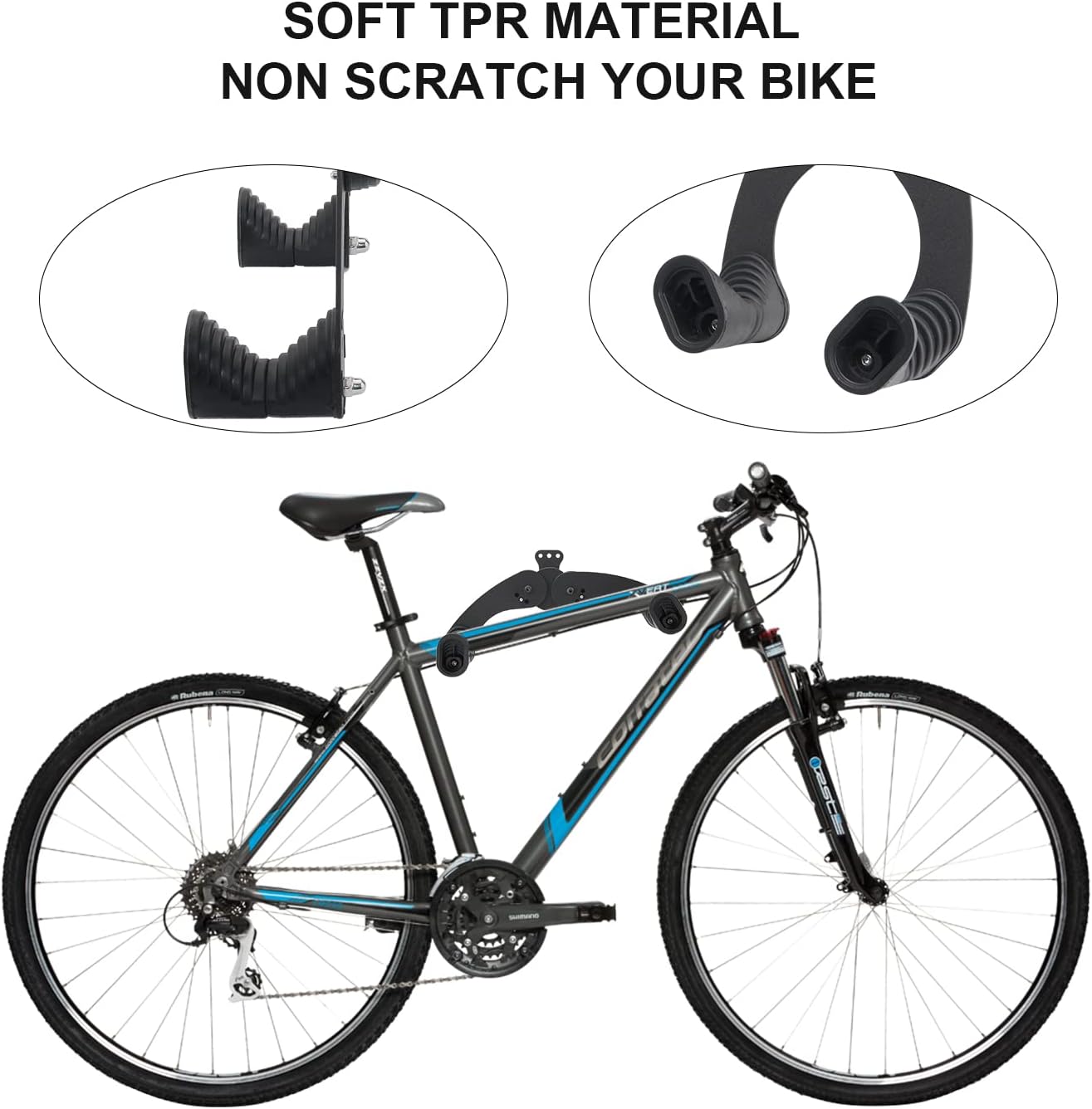 Bike Wall Mount - Horizontal Bicycle Bike Wall Hanger in Indoor Storage or Garage - Wall Mounted Bike Rack - Adjustable Bike Hanger, Wall Bike Rack Hooks - Image 5