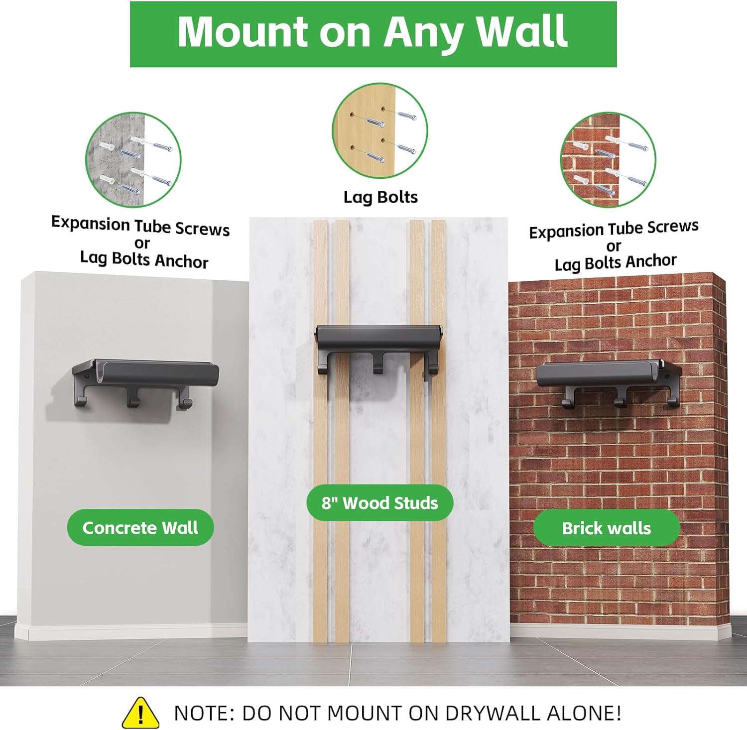 BEISHI Bike Wall Mount Rack Indoor Bike Storage Garage Bike Rack Wall Mount with Shelf and Hooks Store Your Helmet and Shoes for a Single Road, Mountain or Other Bicycle (Fit Crank Bicycle) - Image 5