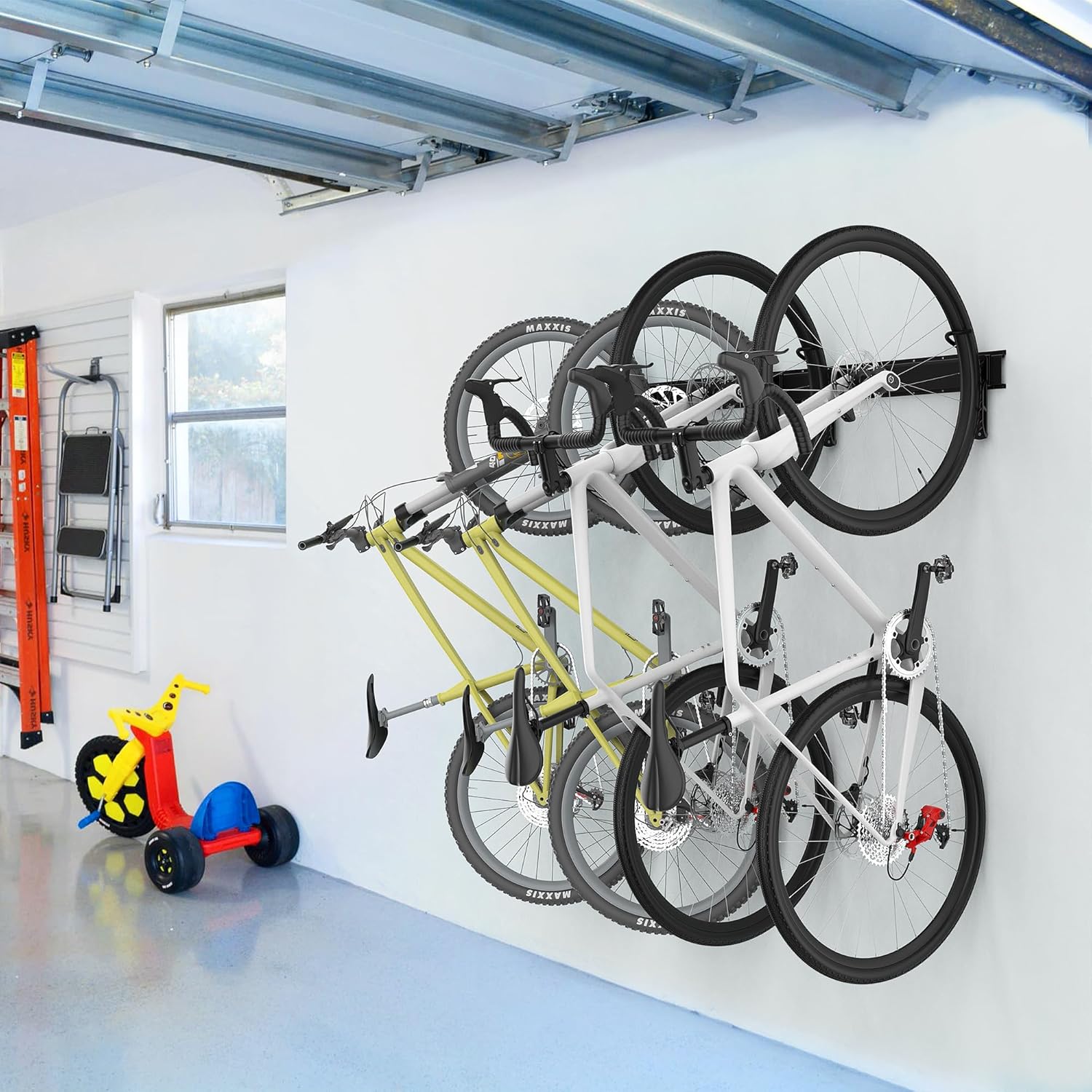 Ultrawall Swivel Bike Storage Rack, Adjustable Wall Mounted Bike Rack for Garage, Vertical Bike Hanger for Indoor Bicycle Storage, Space Saving Bike Holder