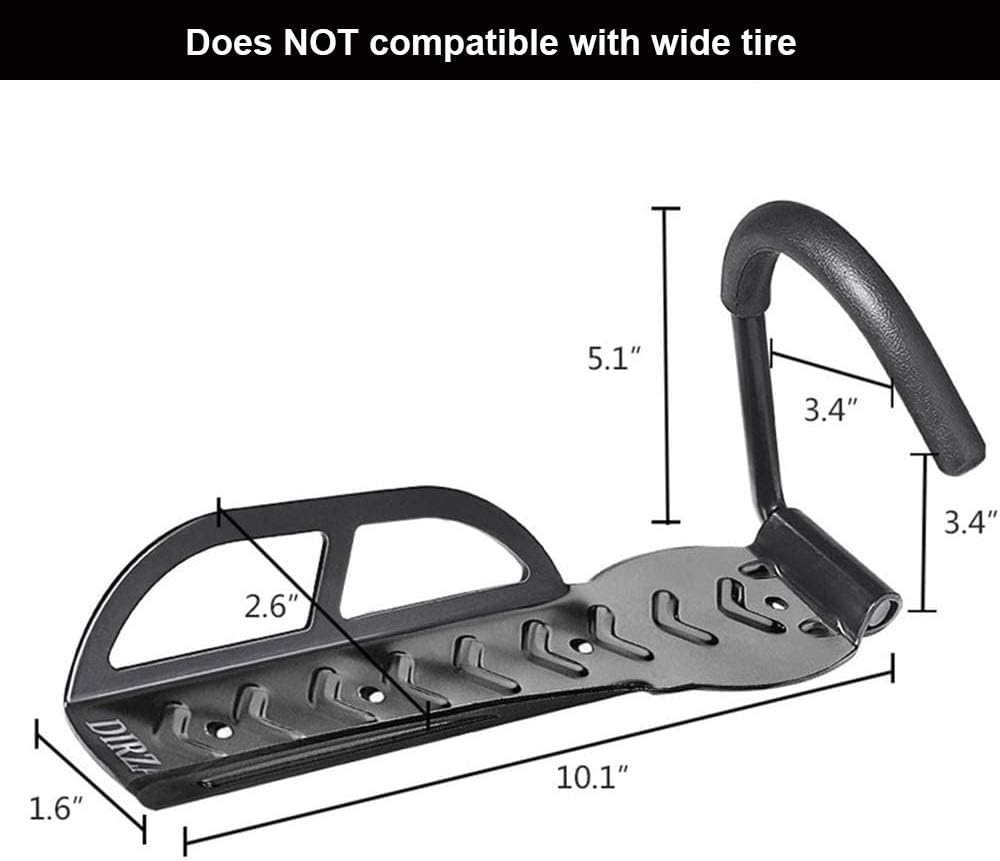 Alternative view of Dirza Bike Rack Garage Wall Mount Bike Hanger Bike Hooks Bike Storage Bicycle Vertical System for Garage Indoor Shed - Easily Hang/Detach - Holds up to 65 lb with Screws Black