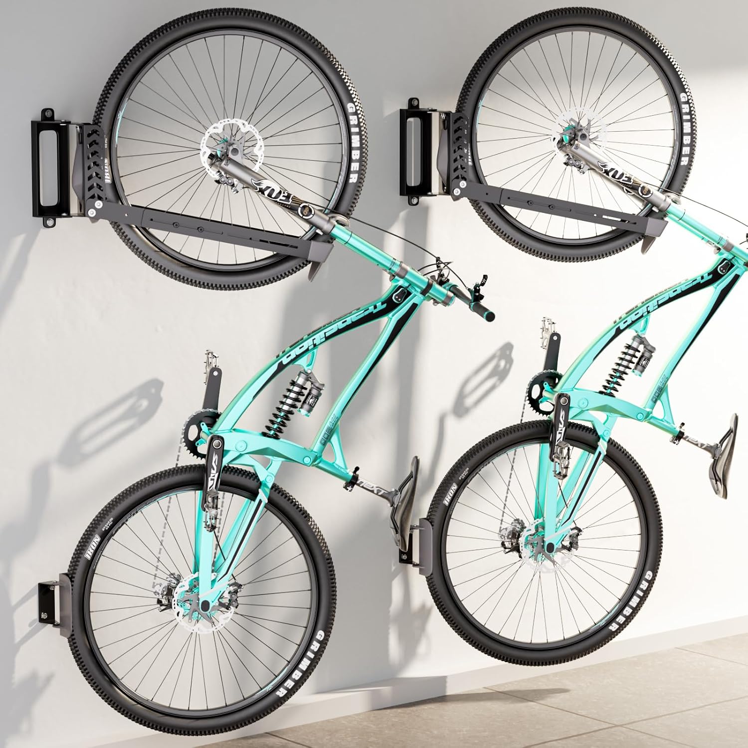 Swivel Bike Rack Wall Mount, Bike Hangers for Garage, Space-Saving Vertical Bike Holder, Holds up to 77 lbs, Bicycle Wall Hanger Storage, No Heavy Lifting Required Indoor Hanging Bike Rack-Black - Image 9