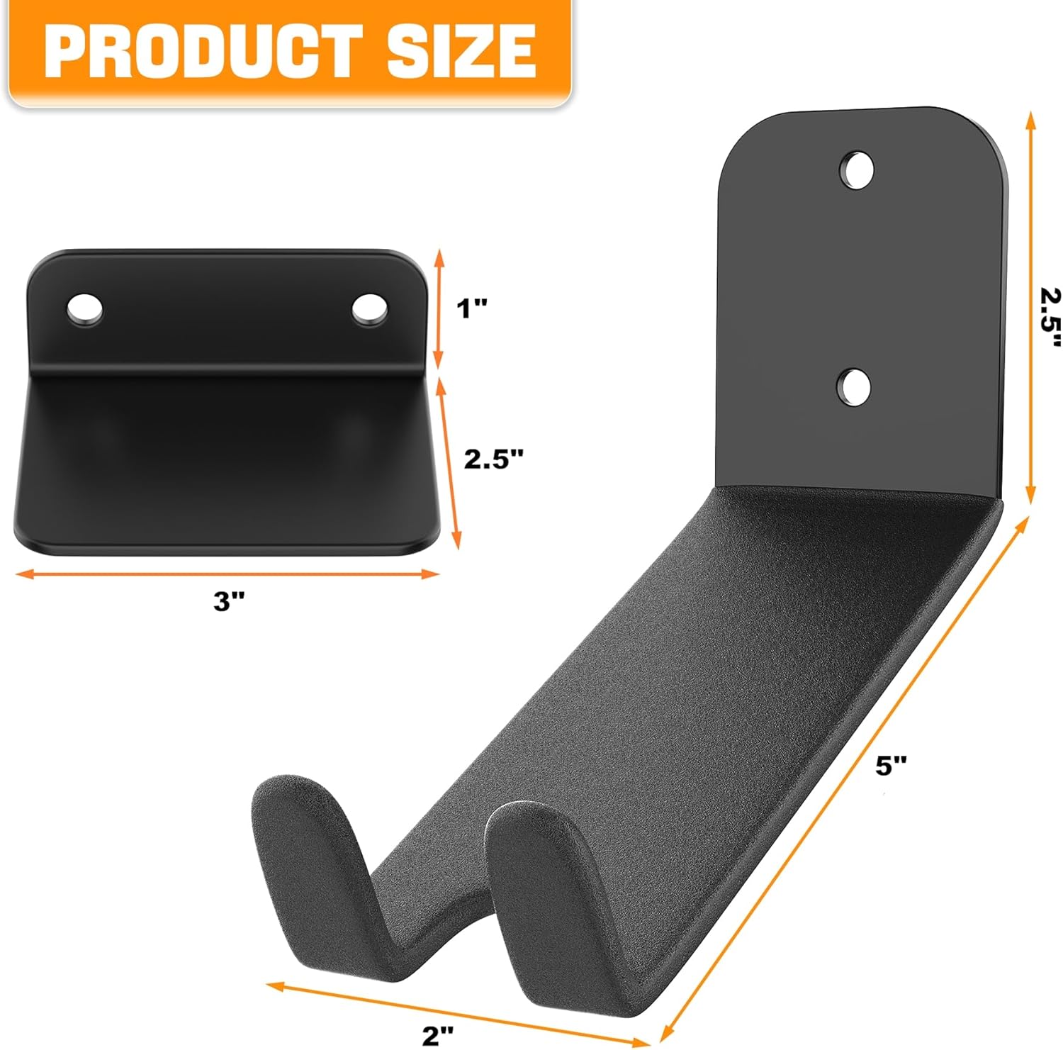 TORACK Wall-mounted Bike Pedal Hanger, Heavy Duty Horizontal Bike Rack for Garage Wall, Bike Display Stand for Wall, Holds Up to 70 lbs(Pack of 3)