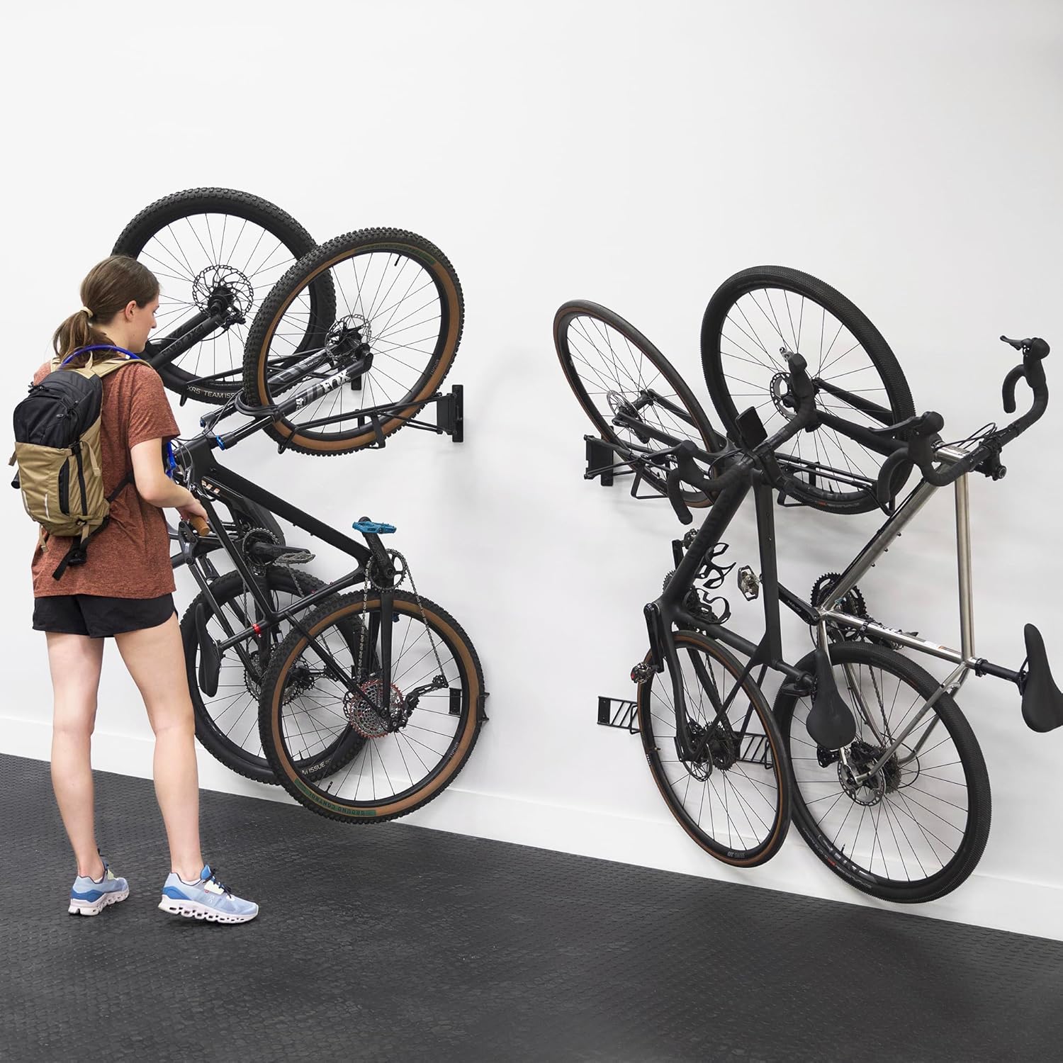 StoreYourBoard SwivelStow Bike Rack Garage Storage Rack 2 Pack - 2 Road & Gravel Bike Wall Mounts - Heavy Duty Bike Hanger - No-Lift Bike Rack Garage Storage Rack - Holds 70 lb Capacity