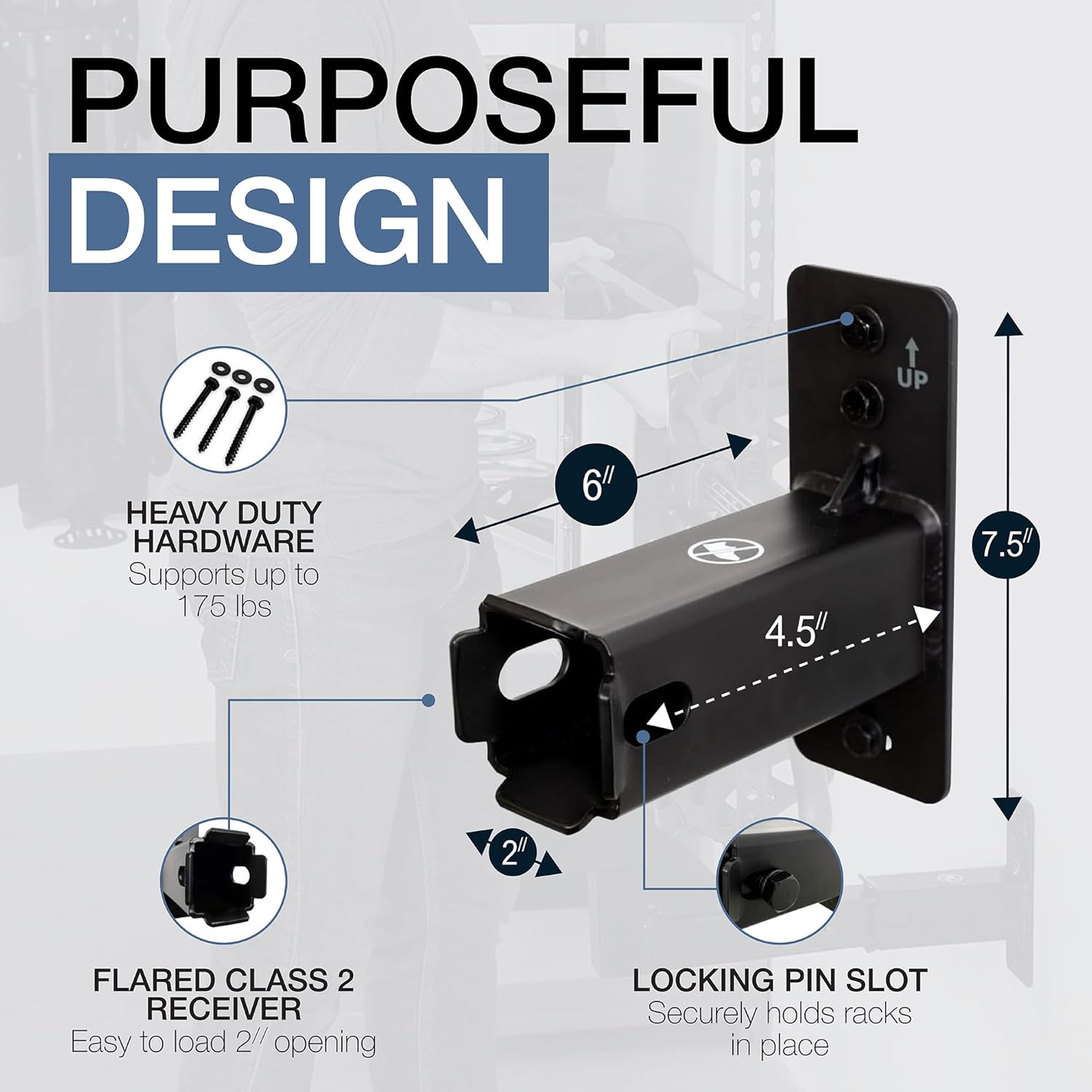 StoreYourBoard Hitch Wall Mount u2013 Heavy Duty 2" Bike and Cargo Rack Hanging Garage Organizer, Trailer Hitch Receiver Storage, Wall Mount Hitch Holder, Holds 175 lbs