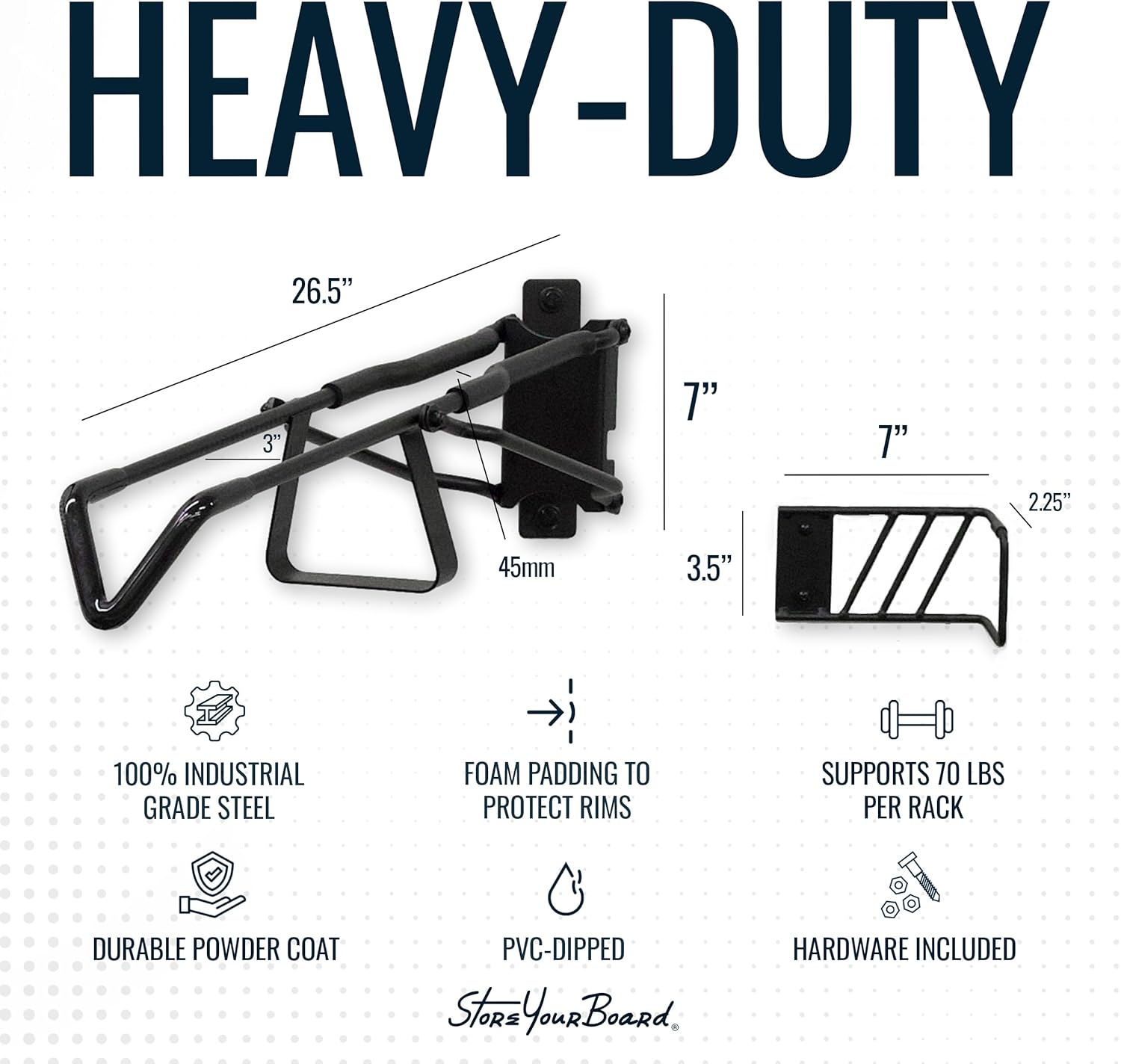 Alternative view of StoreYourBoard SwivelStow Bike Rack Garage Storage Rack 2 Pack - 2 Road & Gravel Bike Wall Mounts - Heavy Duty Bike Hanger - No-Lift Bike Rack Garage Storage Rack - Holds 70 lb Capacity