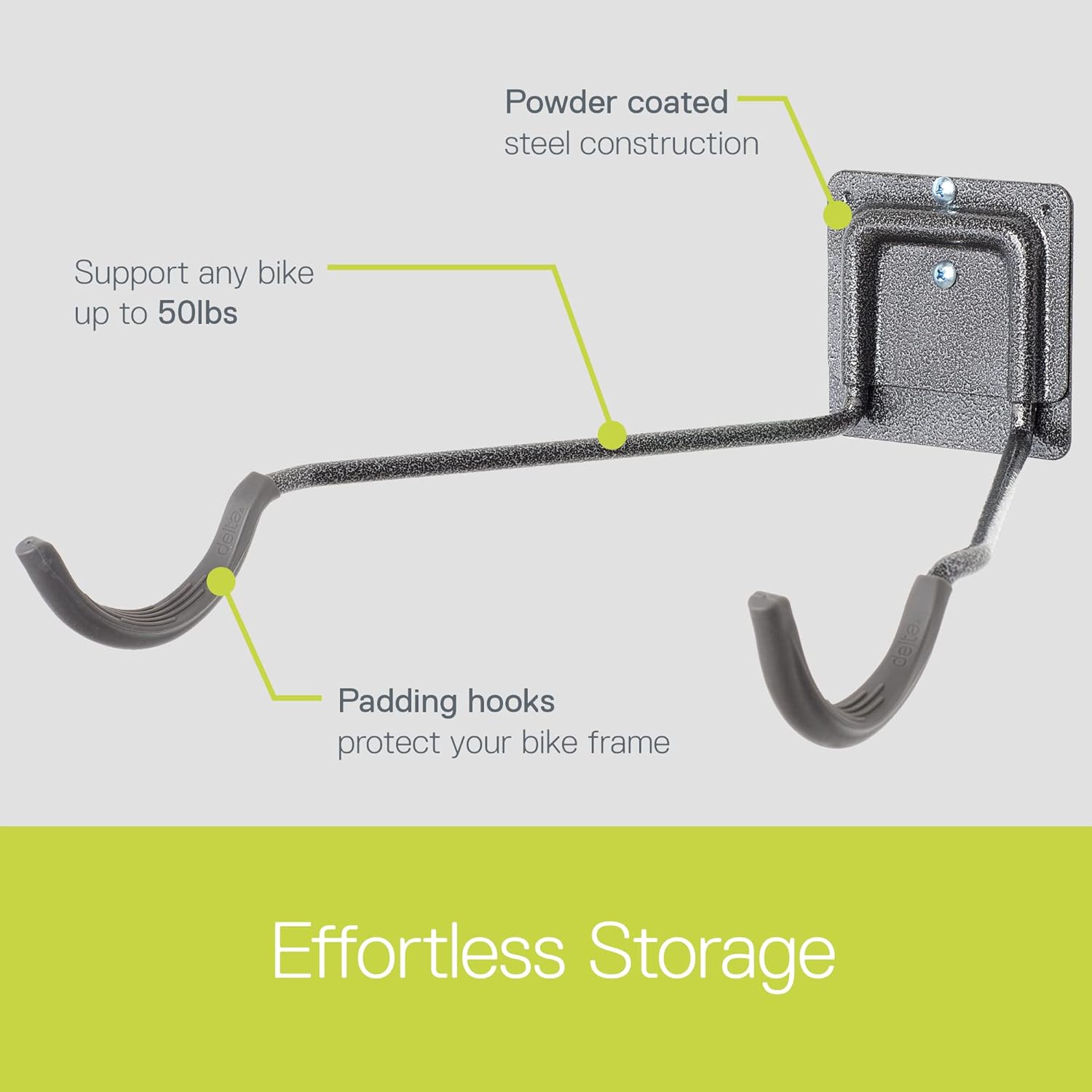 Alternative view of Delta Cycle 2 Bike Rack Garage - Foldable Bicycle Wall Mount Hanger with Storage Shelf Holds Up to 65 lbs