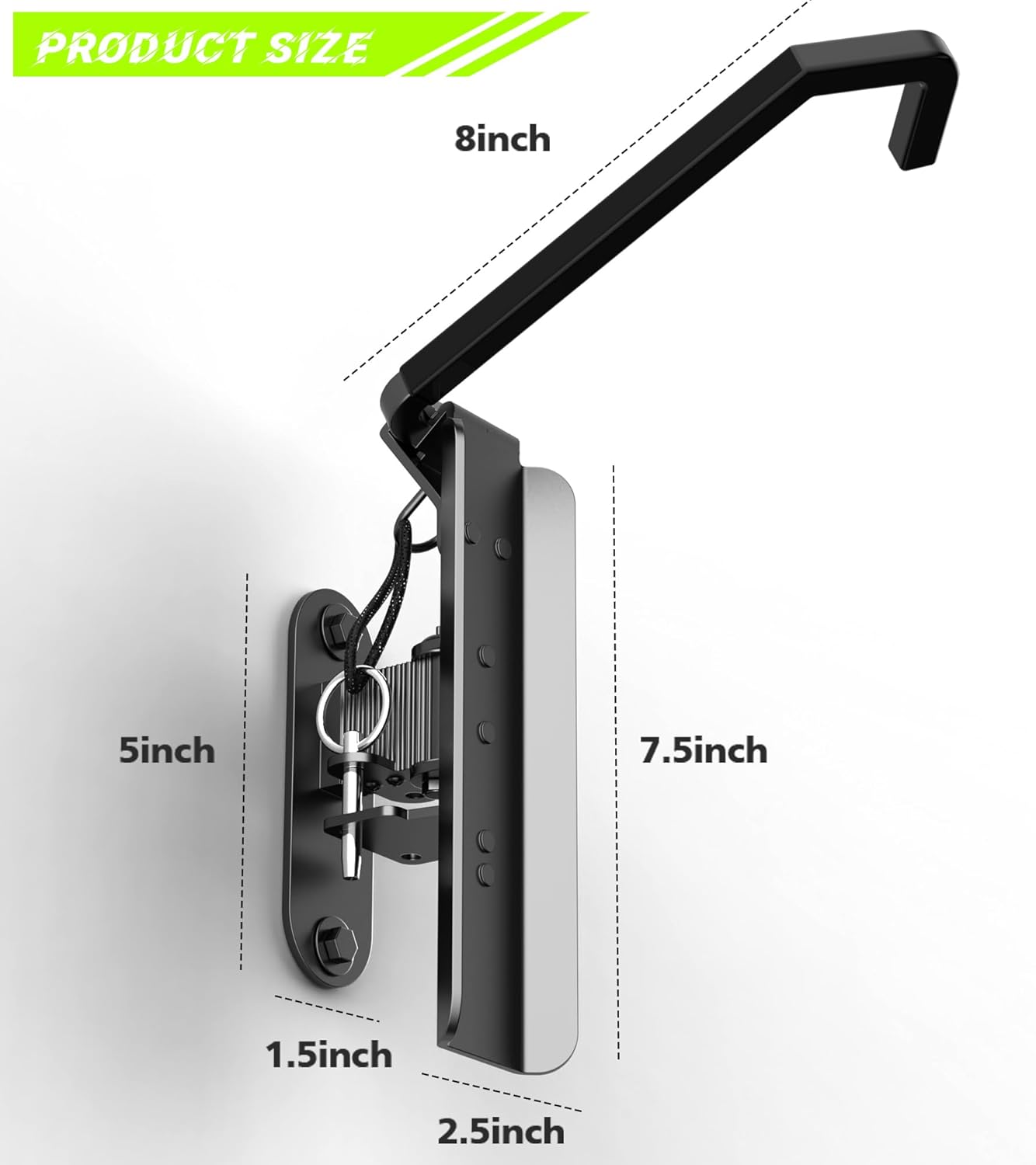 Swivel Bike Wall Mount, Vertical Bicycle Rack for Garage, Wall Mounted Bike Hanger Hook, Hanging Bike Storage Garage Organization, Black